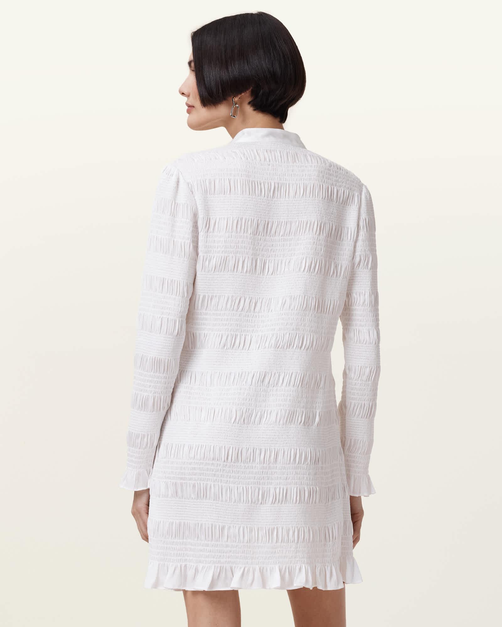 Meg Shirred Mini Shirt Dress Product Image