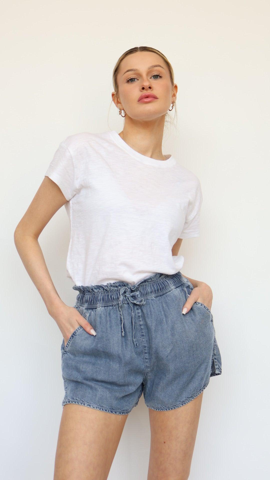 Krissy Denim Tencel Shorts Product Image