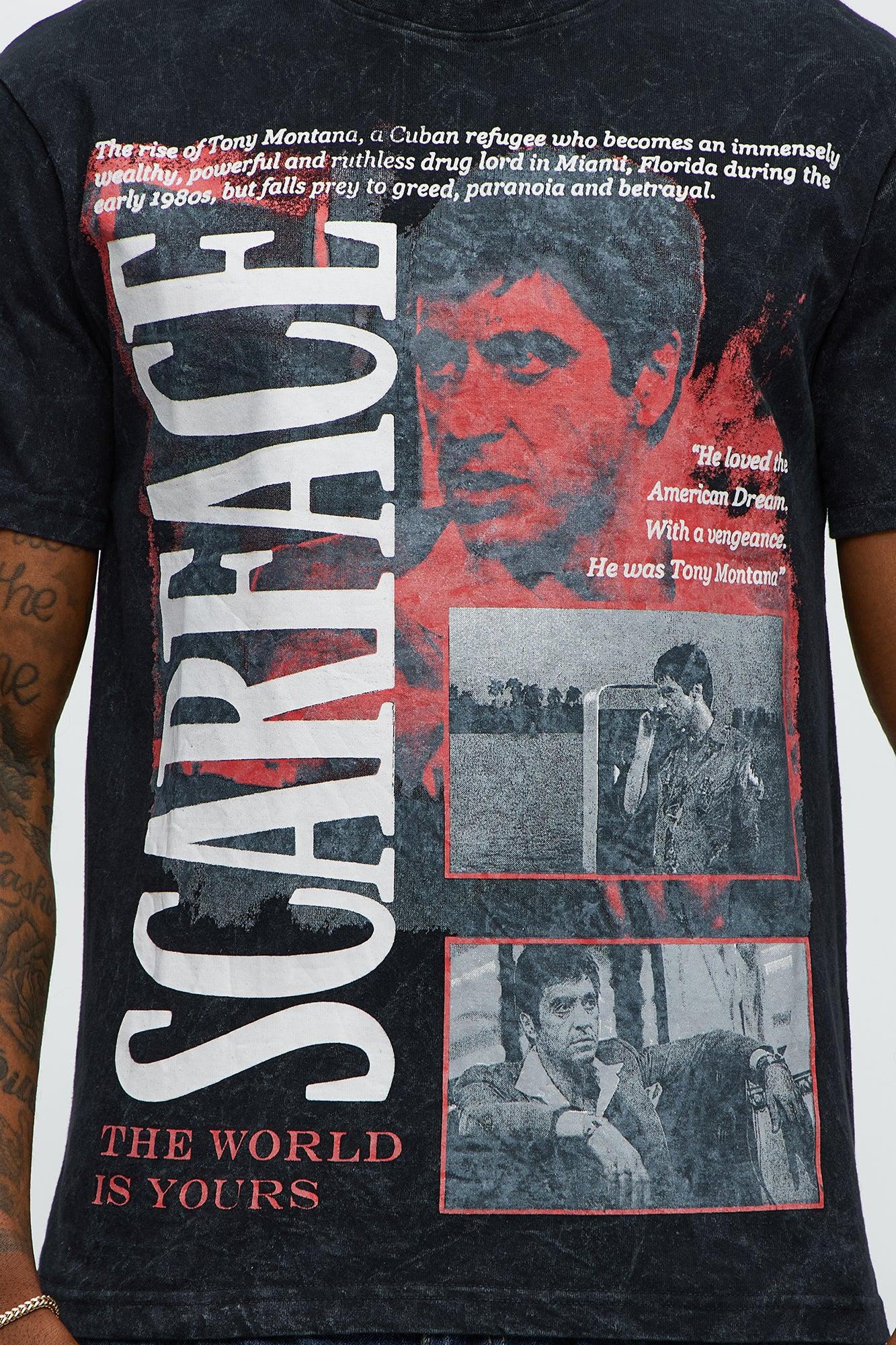 Scarface The World Is Yours Oversized Short Sleeve Tee - Black Male Product Image