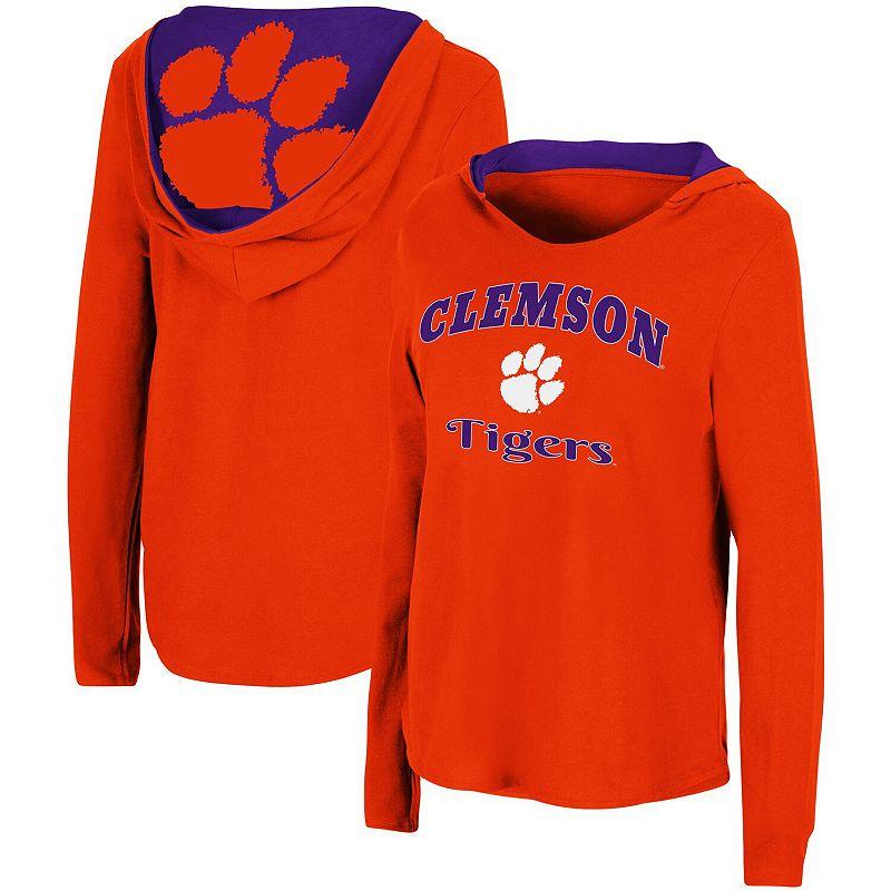 Women's Colosseum Orange Clemson Tigers Catalina Hoodie Long Sleeve T-Shirt,  Product Image