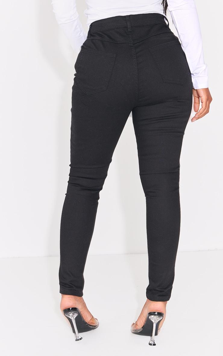 PRETTYLITTLETHING Shape Black High Waisted Super Stretch Denim Jeans Product Image