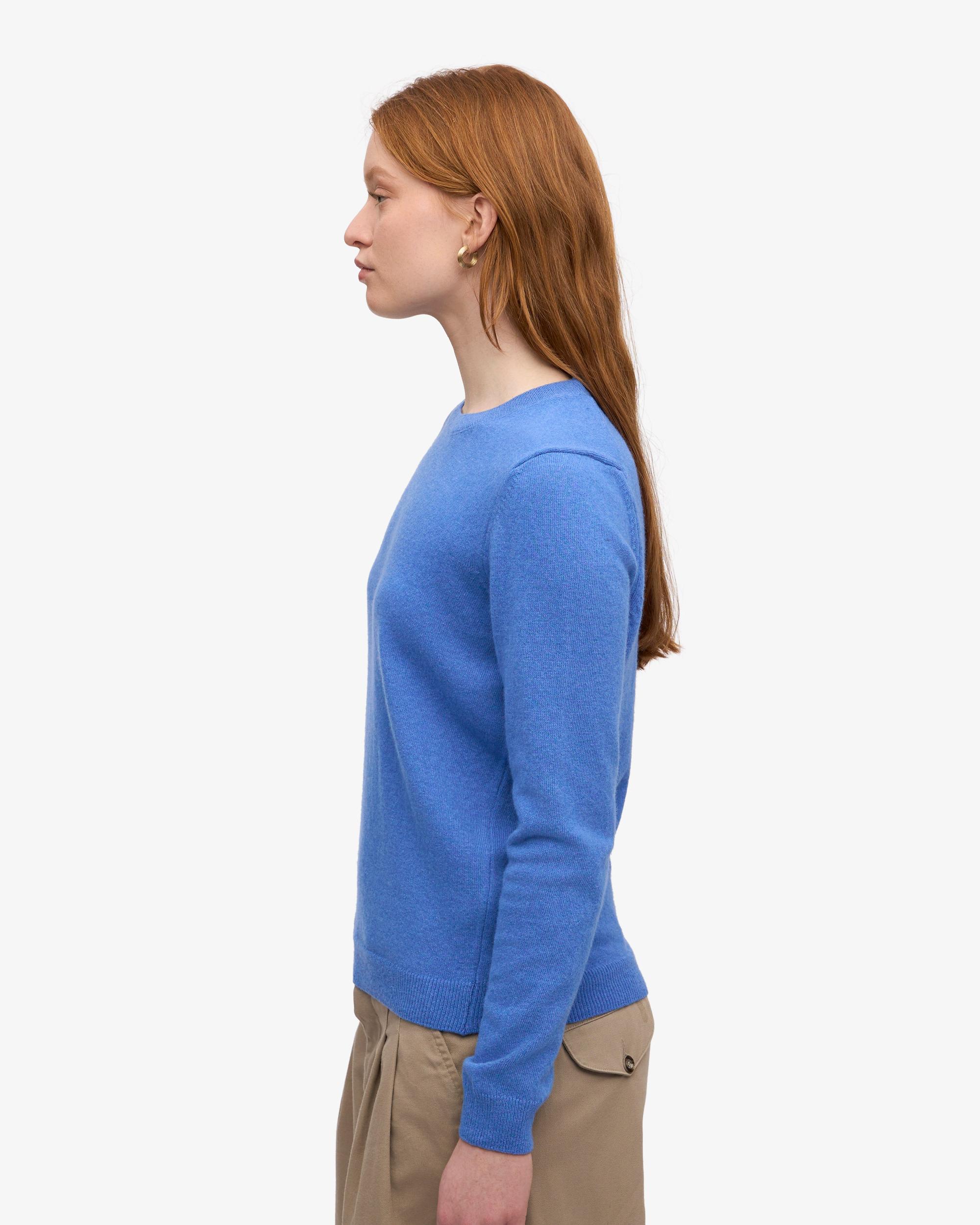Women Light Merino Wool Crew - Pacific Blue Product Image