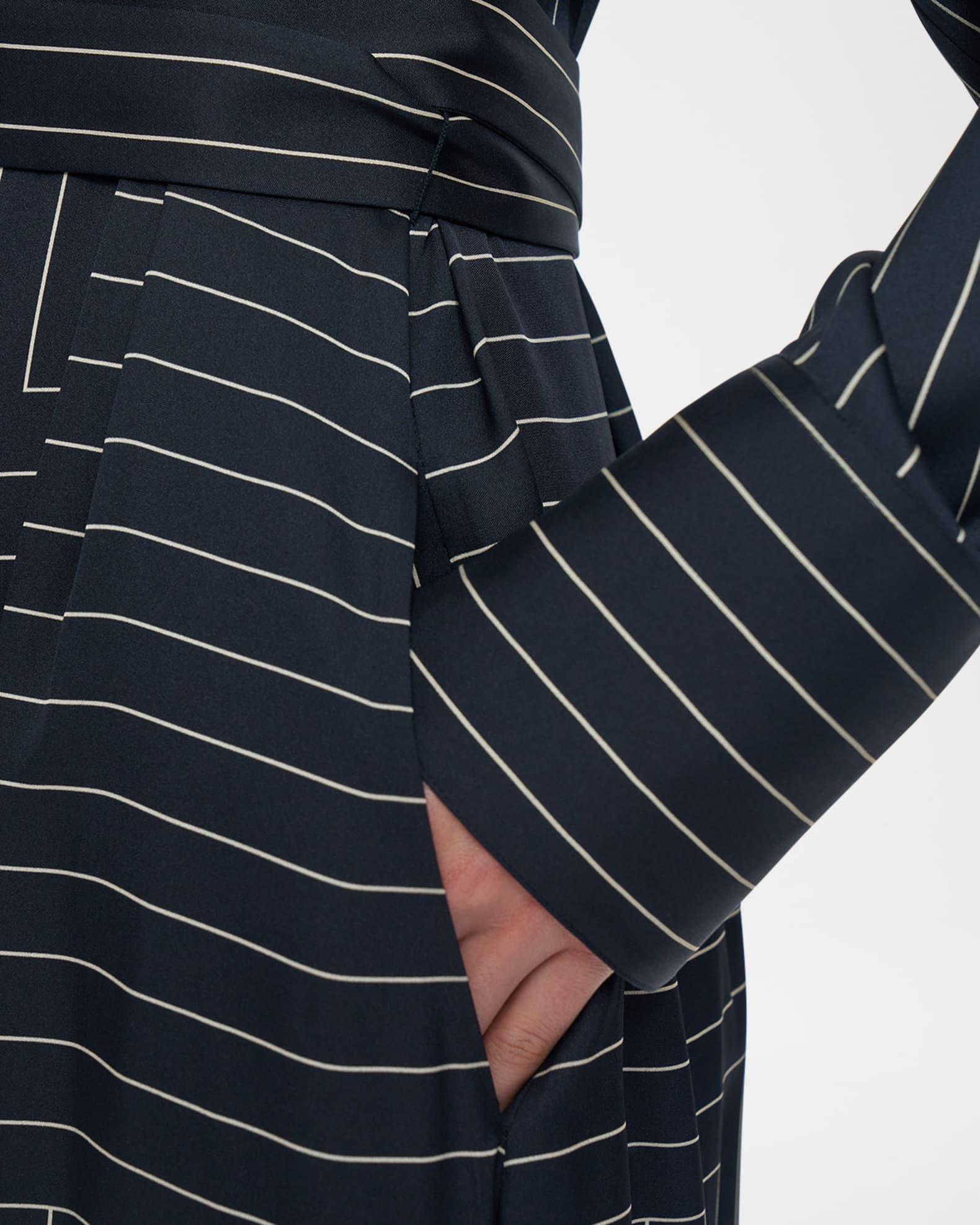 Orlana Striped Tie-Waist Midi Shirtdress Product Image