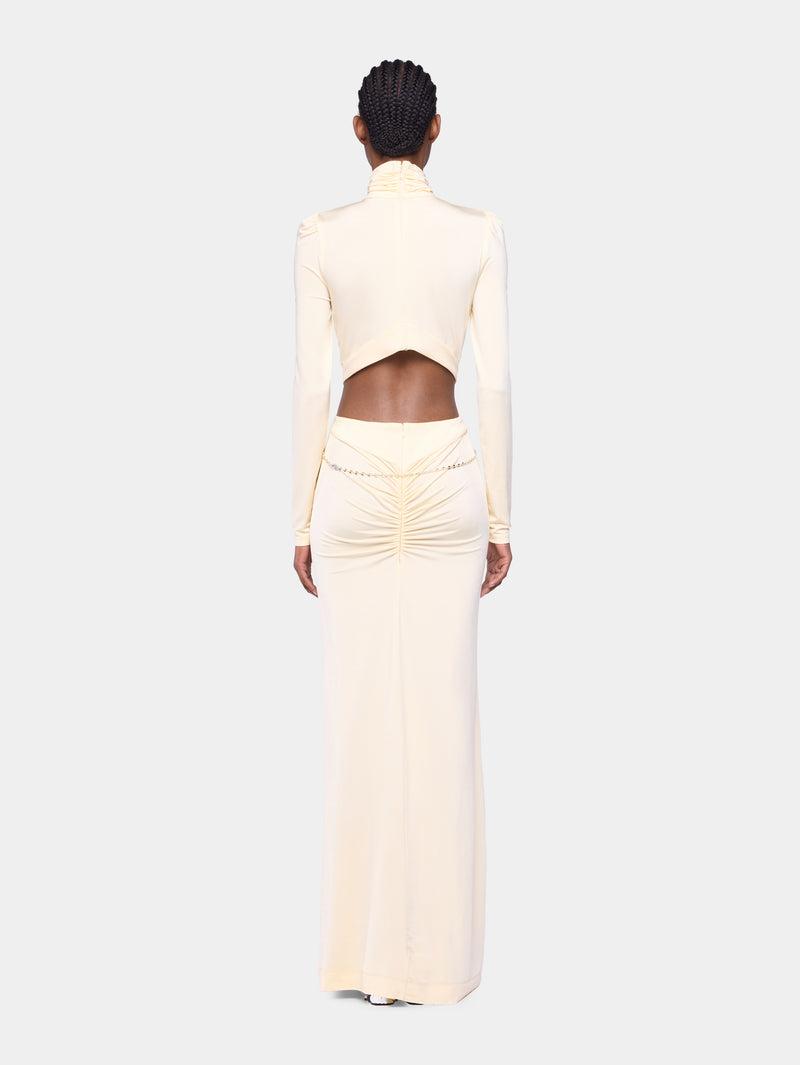 CREAM LONG DRESS IN JERSEY Product Image