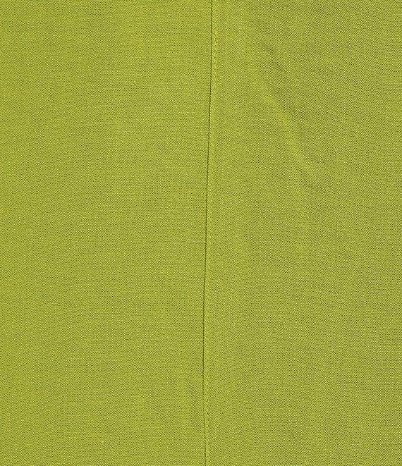 Ali Miles Petite Size Woven Solid Wire Collar 3/4 Sleeve Pleated Hem Button Front Tunic Product Image