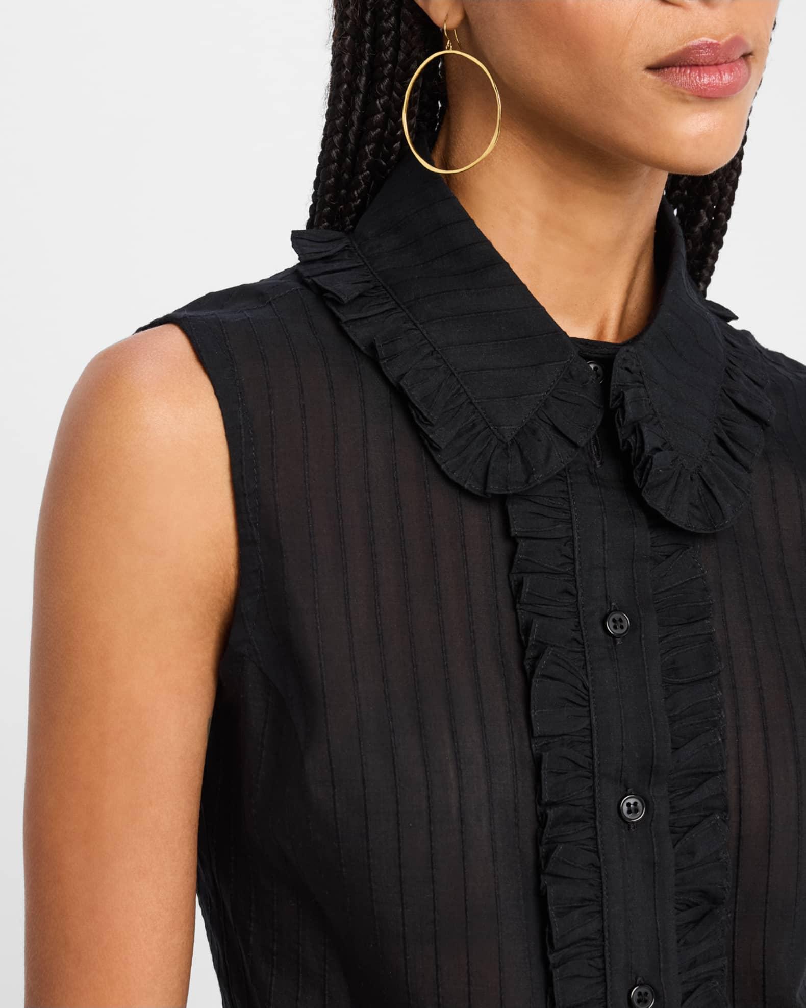 Sleeveless Ruffle-Trim Shirt Product Image