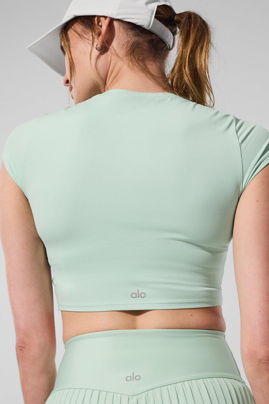 Alosoft Crop Finesse Short Sleeve - Spearmint Female Product Image