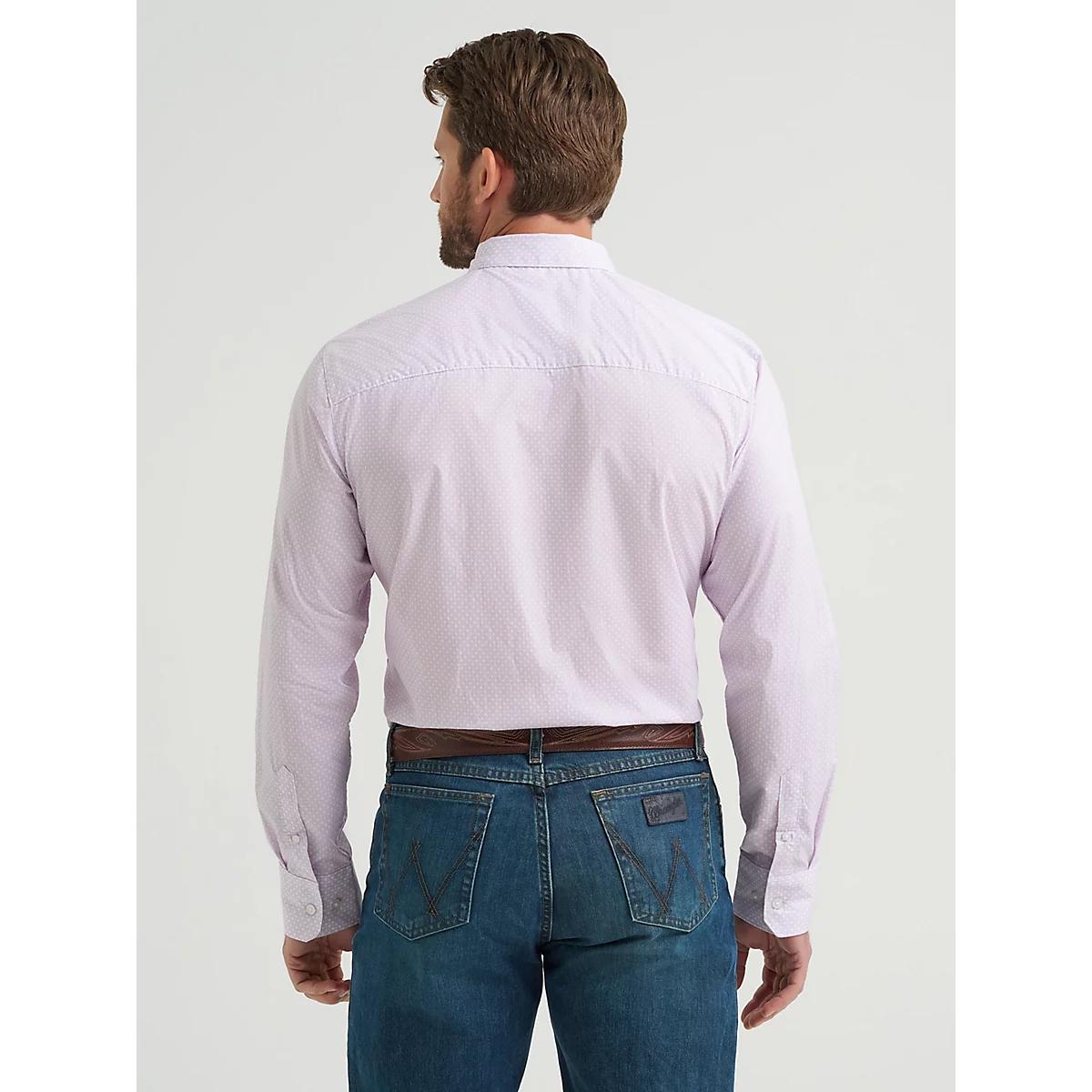 Men's Cody Johnson One Pocket Button Down Shirt in Lilac Squares Product Image