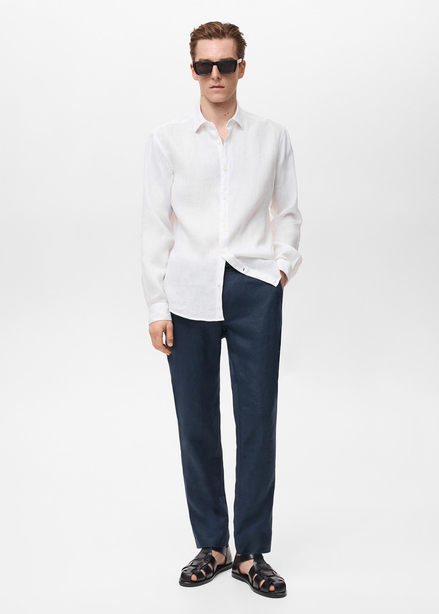 Linen 100% shirt - Men | MANGO USA Product Image