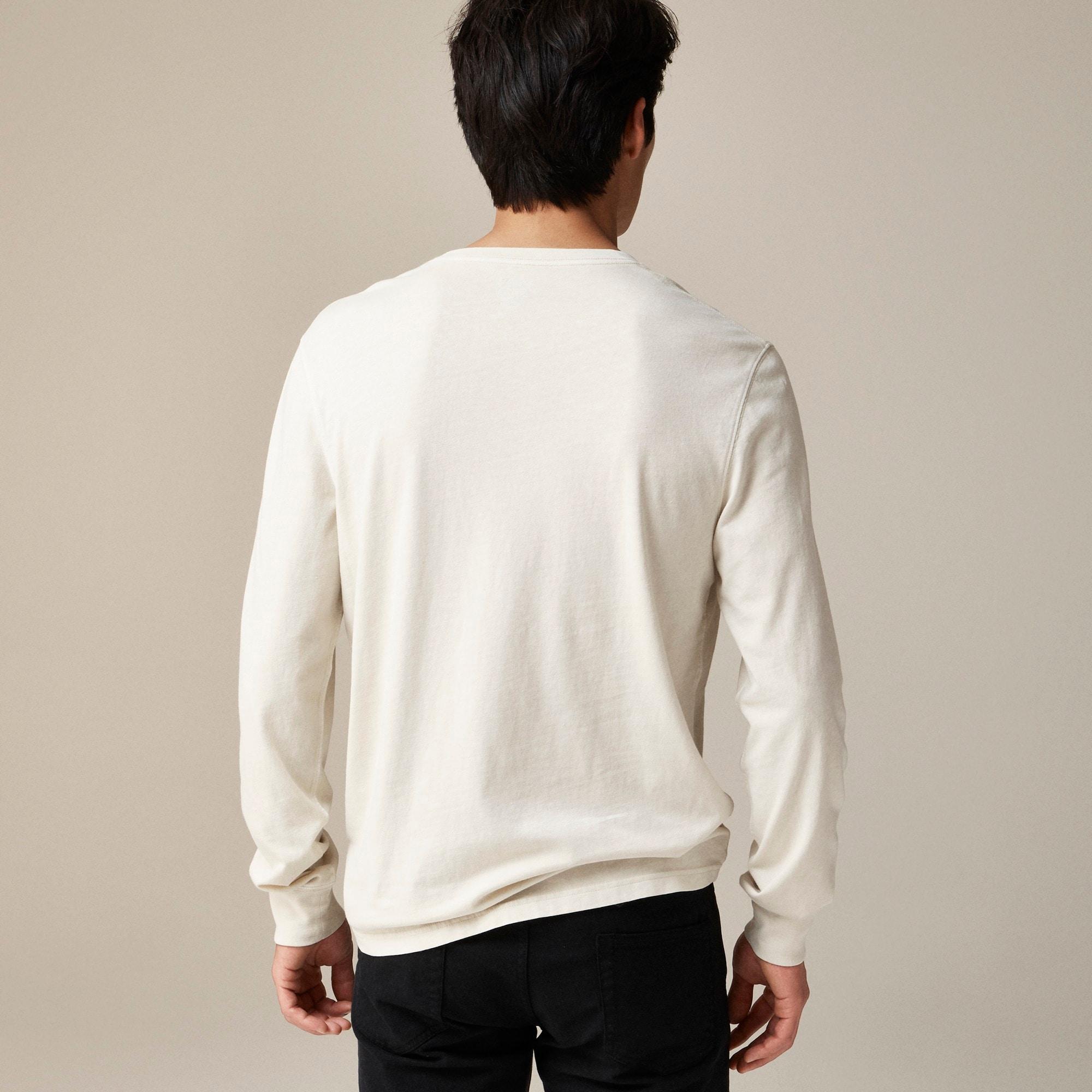 Vintage-wash cotton henley Product Image