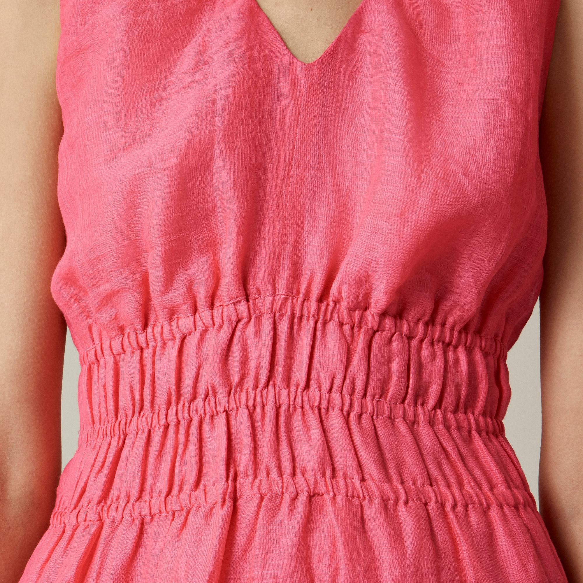 Hyacinth V-neck dress in ramie Product Image