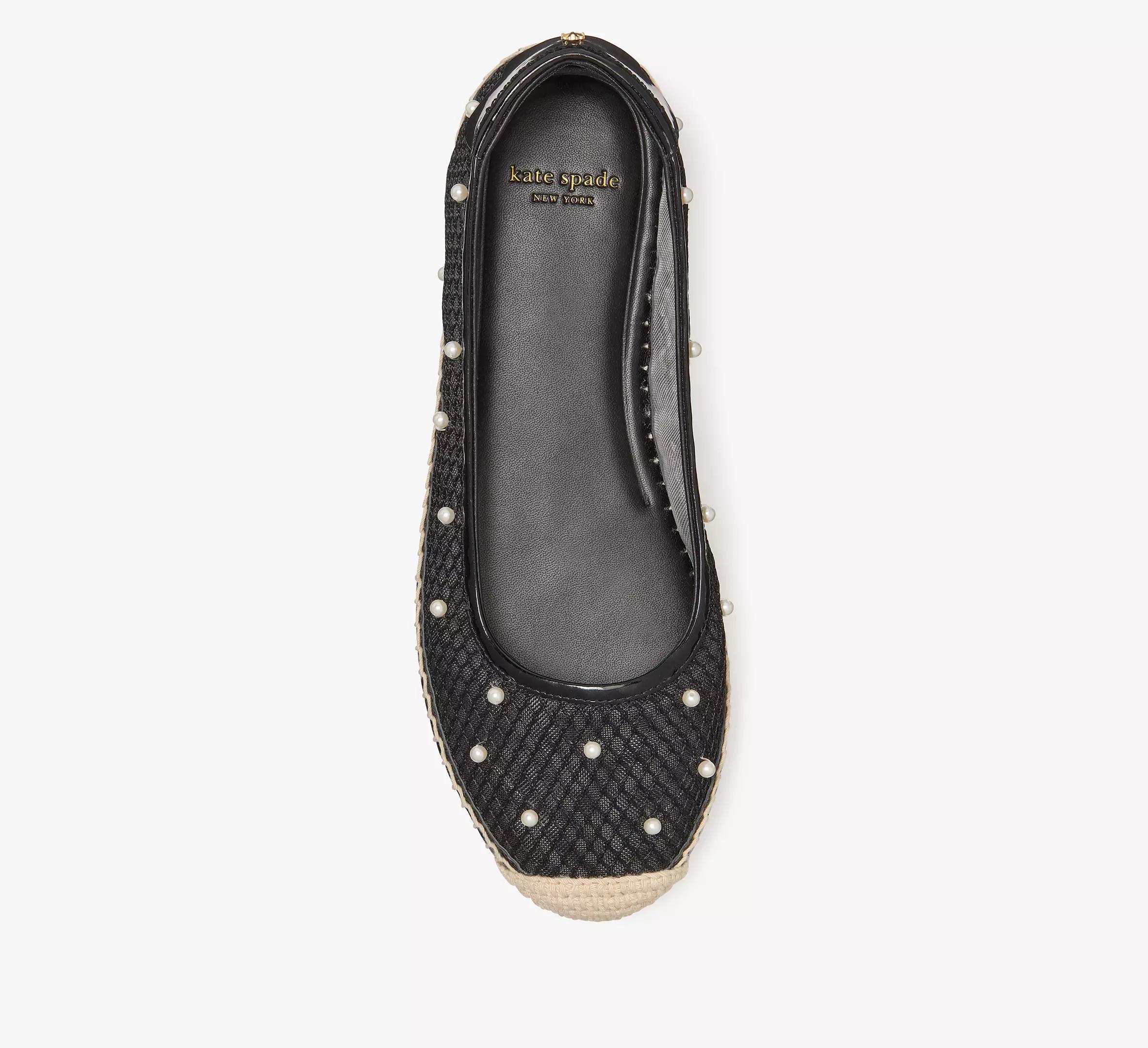 Pearl Fishnet Espadrille Ballet Flats Product Image