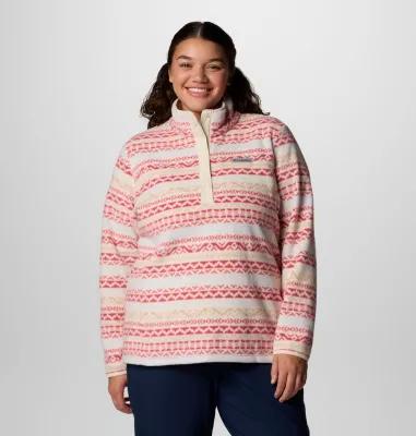 Columbia Womens Benton Springs Printed Half Snap Fleece Pullover - Plus Size- Product Image