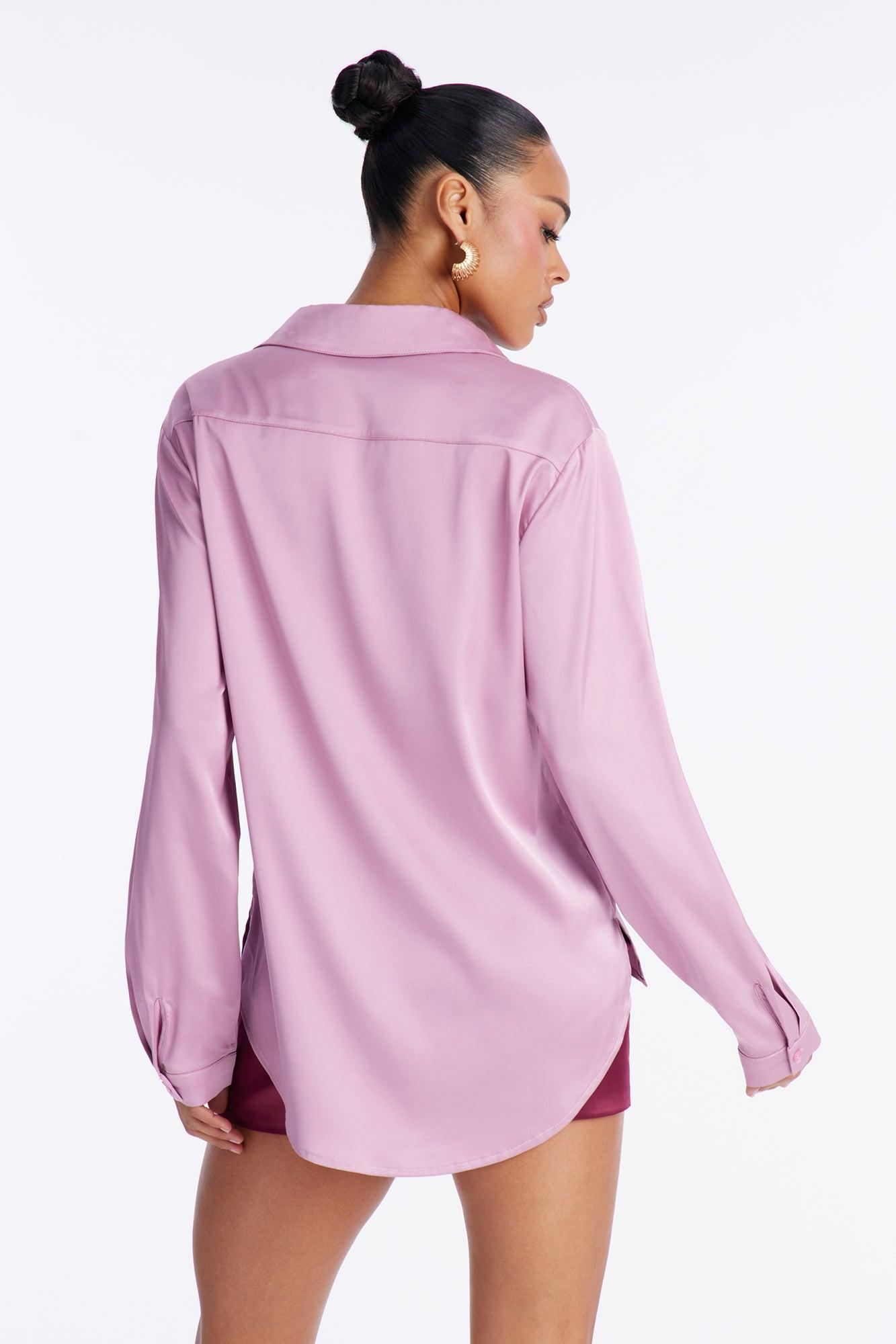 Smooth Talkin' Button Down Top - Mauve Female Product Image