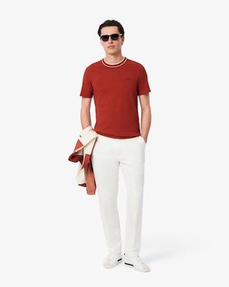 Men's Stretch Piqué Striped Collar T-Shirt Product Image