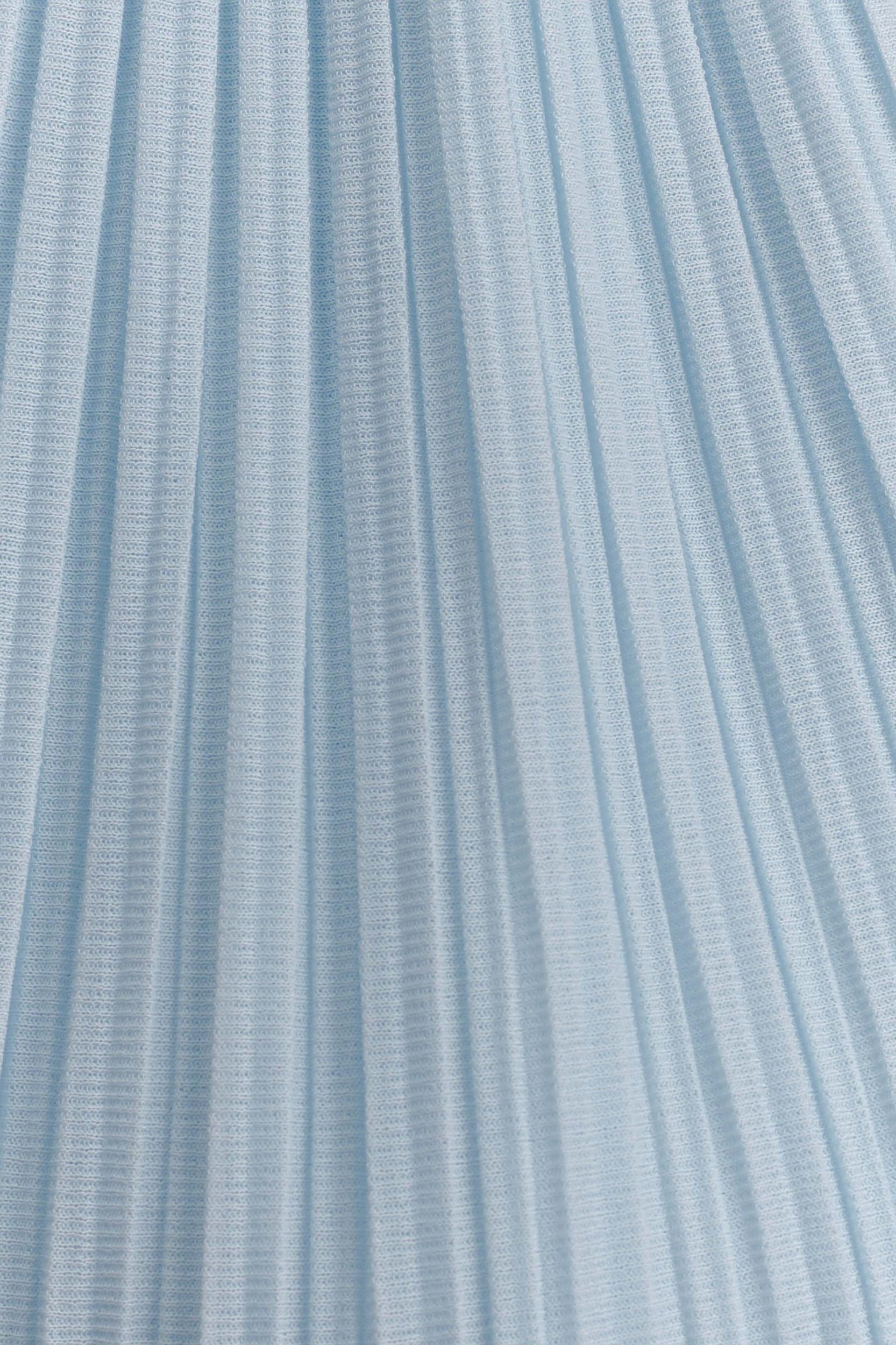 Amaris Sleeveless Plisse Halter Top - Pale Blue Product Image