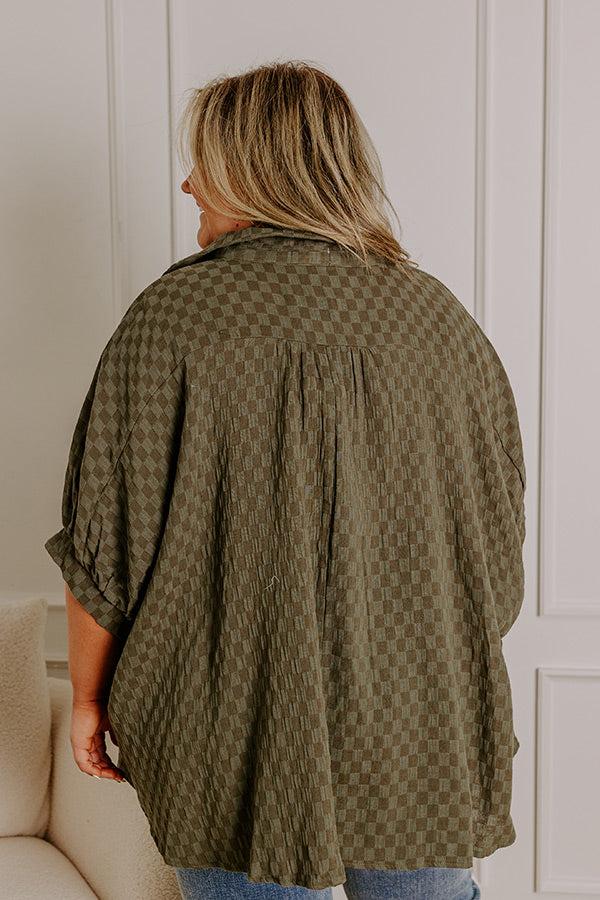 Fit Check Oversized Button Up in Olive Curves Product Image