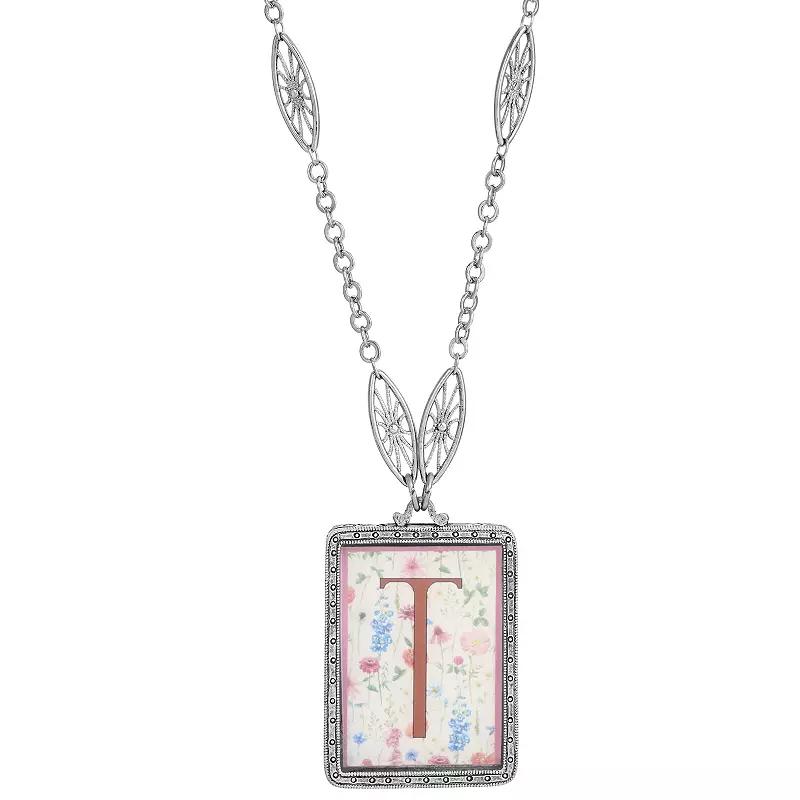 1928 Floral Motif Initial Pendant, Womens, G Product Image