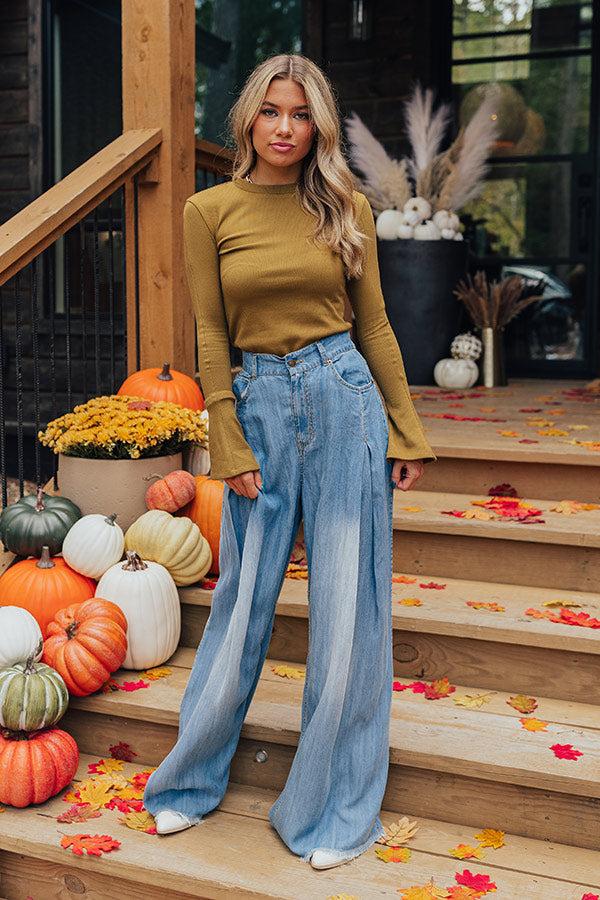 The Jessica Wide Leg Denim Trouser Product Image