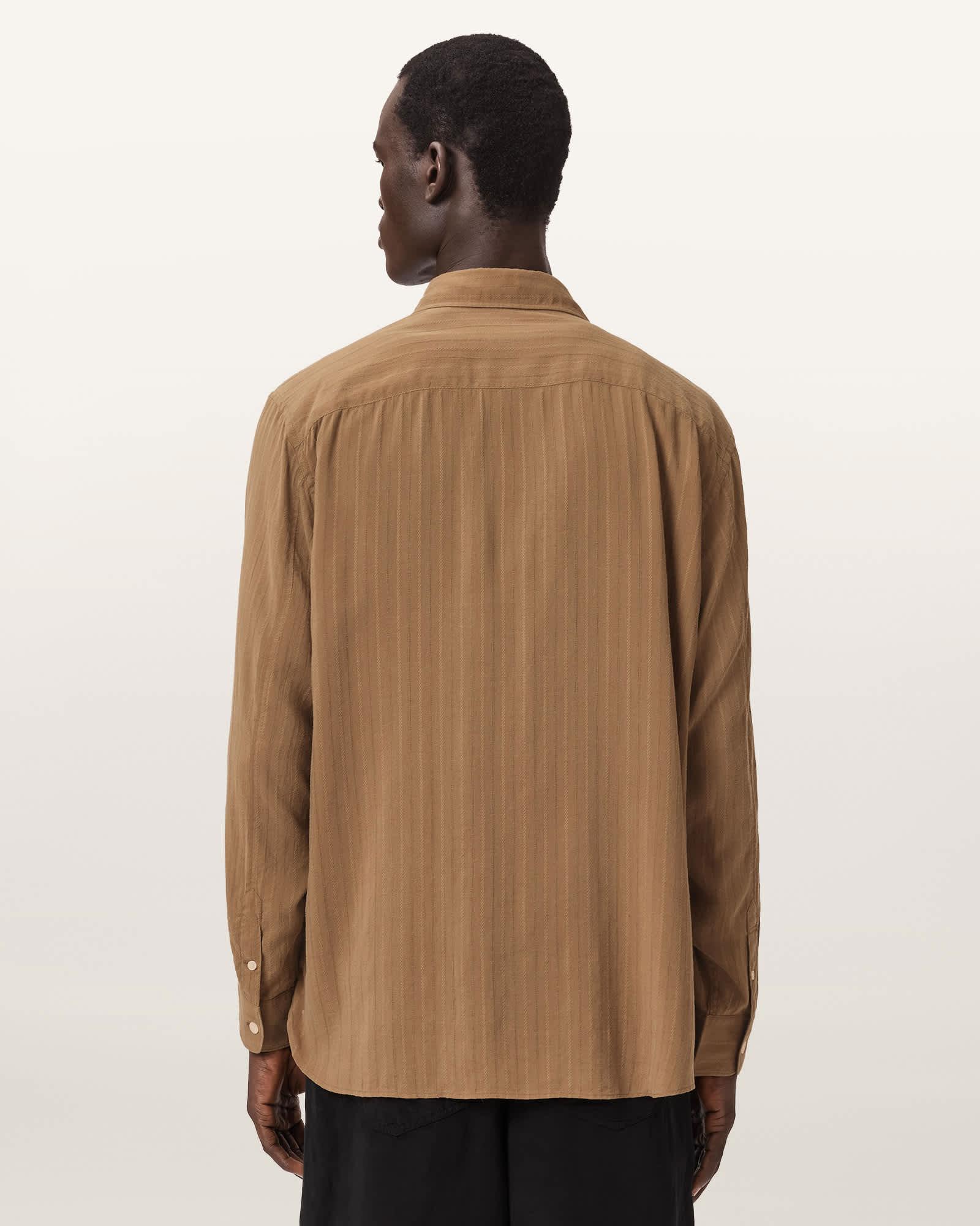 Carlyle Long Sleeve Oversized Shirt BORG BROWN | ALLSAINTS US Product Image