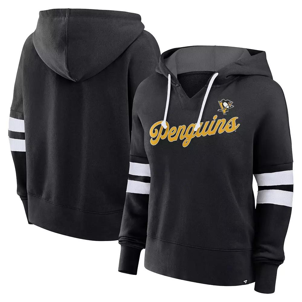 Women's Fanatics Black Pittsburgh Penguins Seize Fleece Pullover Hoodie, Size: Small Product Image