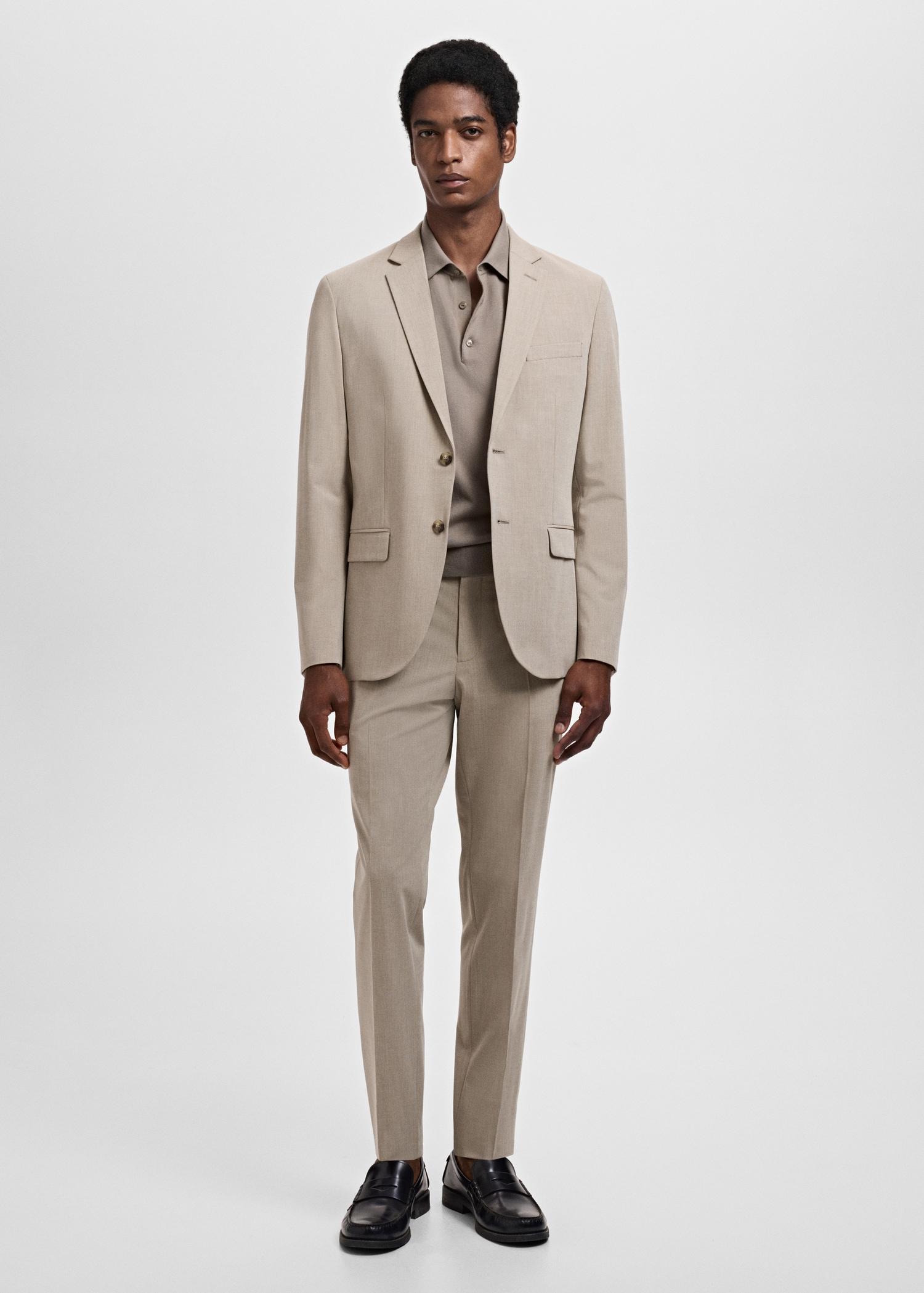 Super slim-fit suit jacket in stretch fabric - Men | MANGO USA Product Image