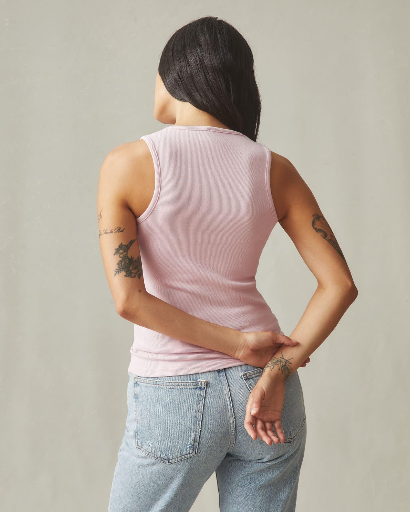 Women's Luxe Rib Tank - Silver Pink Product Image