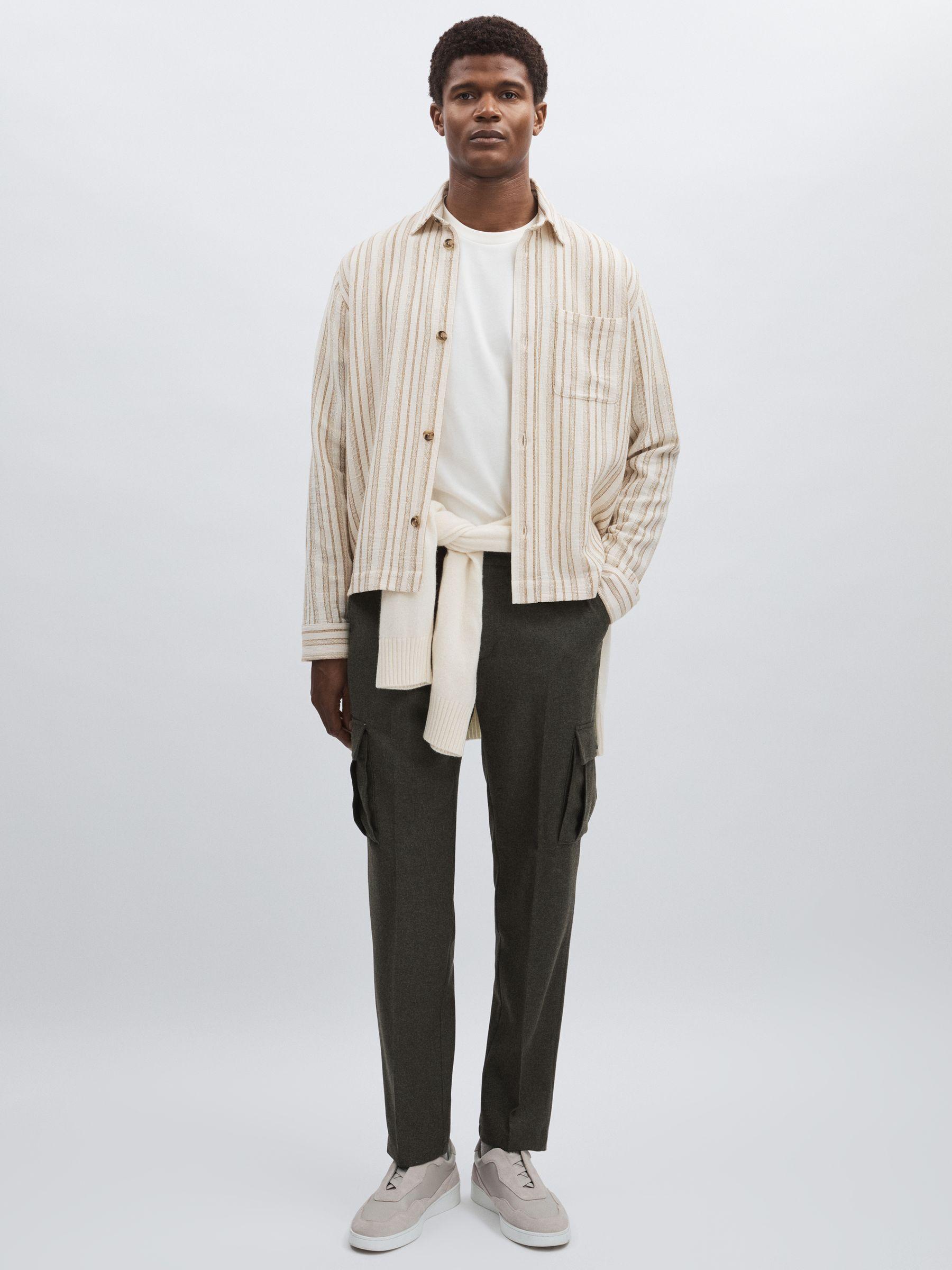 Wool-Blend Cargo Suit Trousers in Forest Green Product Image