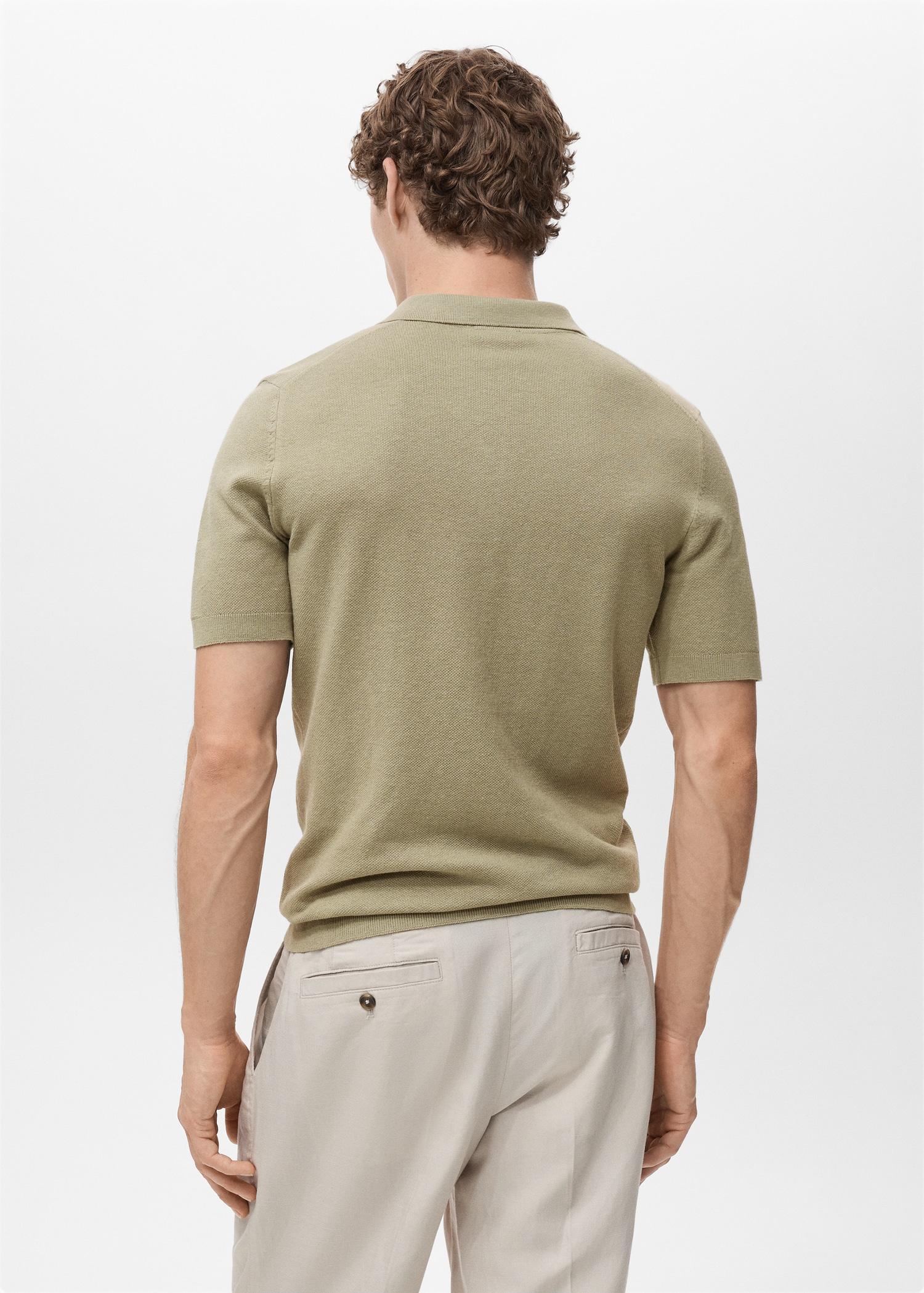 Fine-knit cotton polo shirt - Men | MANGO USA Product Image