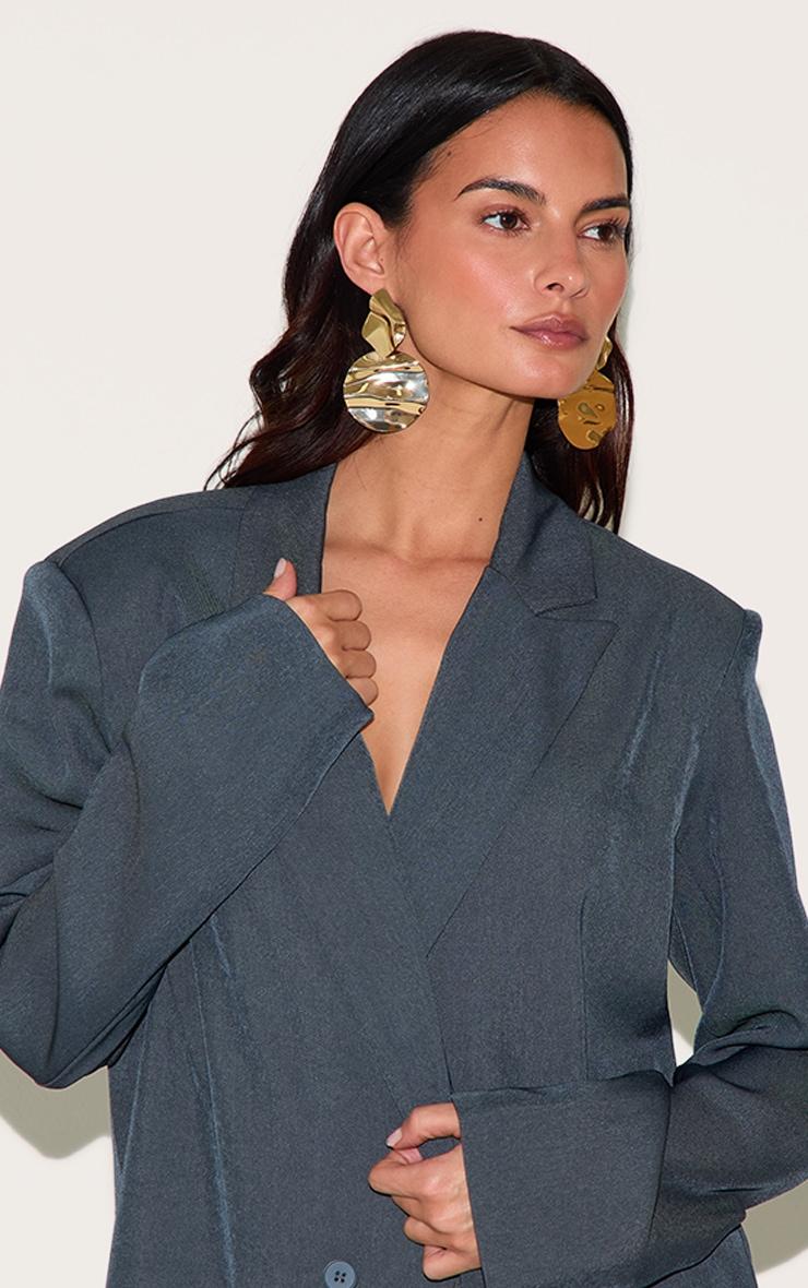 Gold Abstract Disc Statement Earrings Product Image