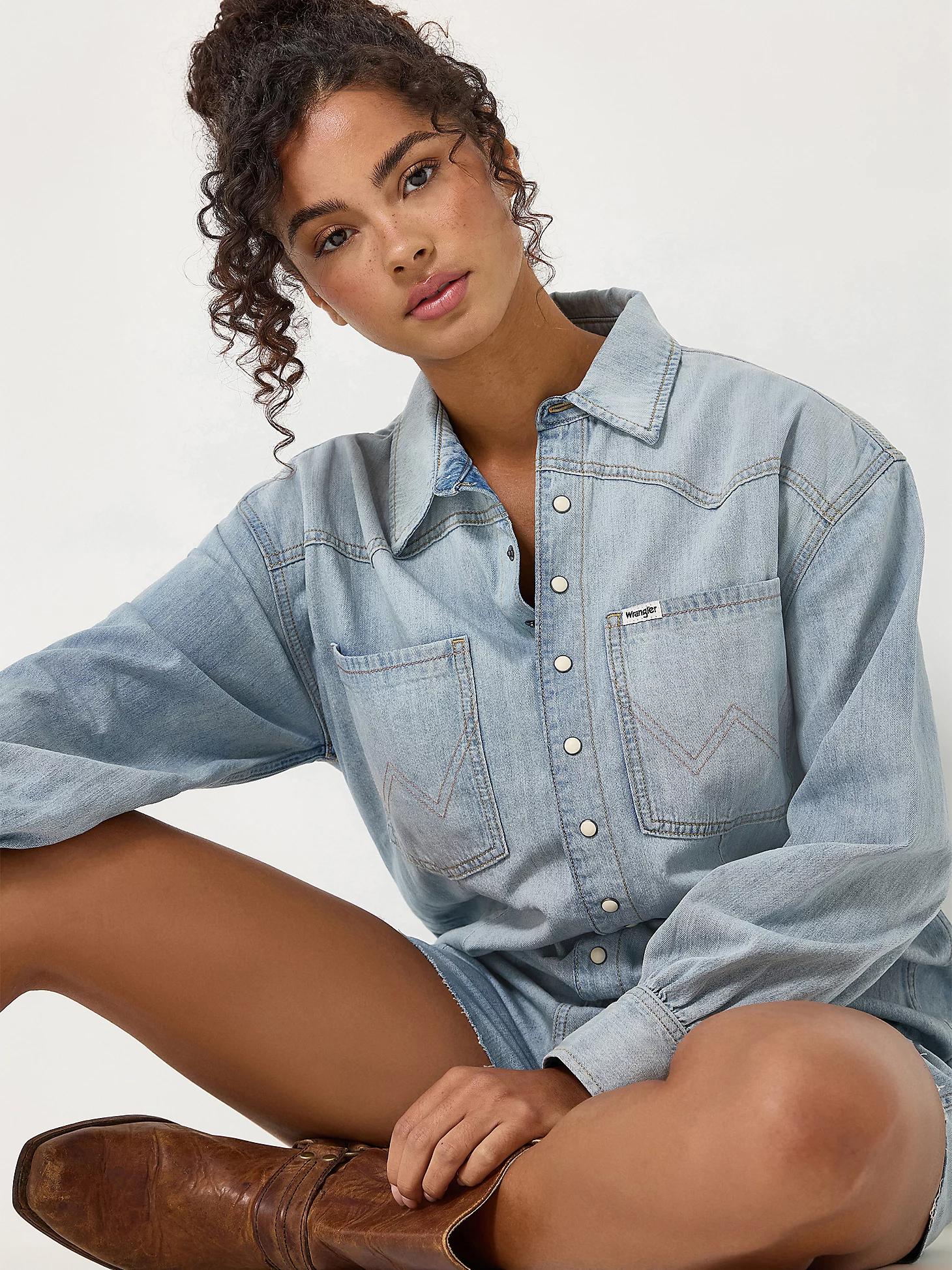 Women's Heritage Playsuit in Pale Blue Wash Product Image