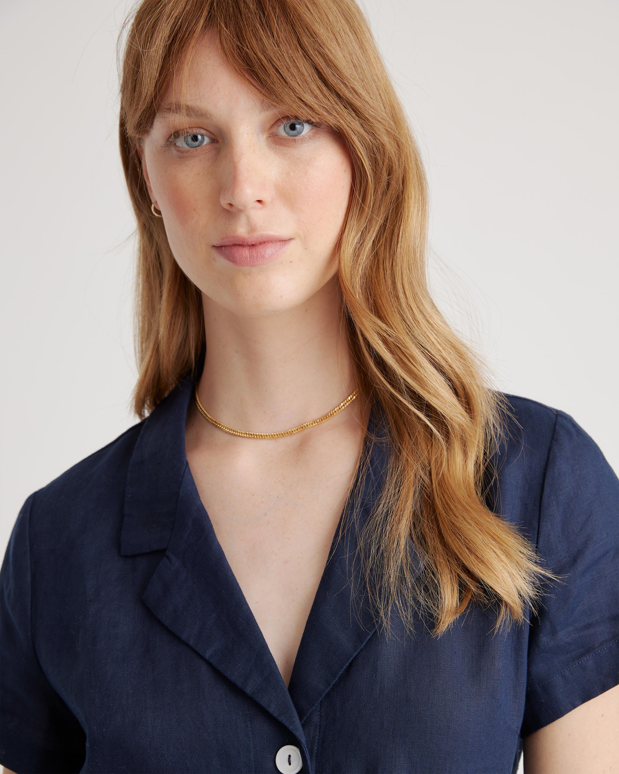 Quince | Women's 100% European Linen Button Front Dress Product Image