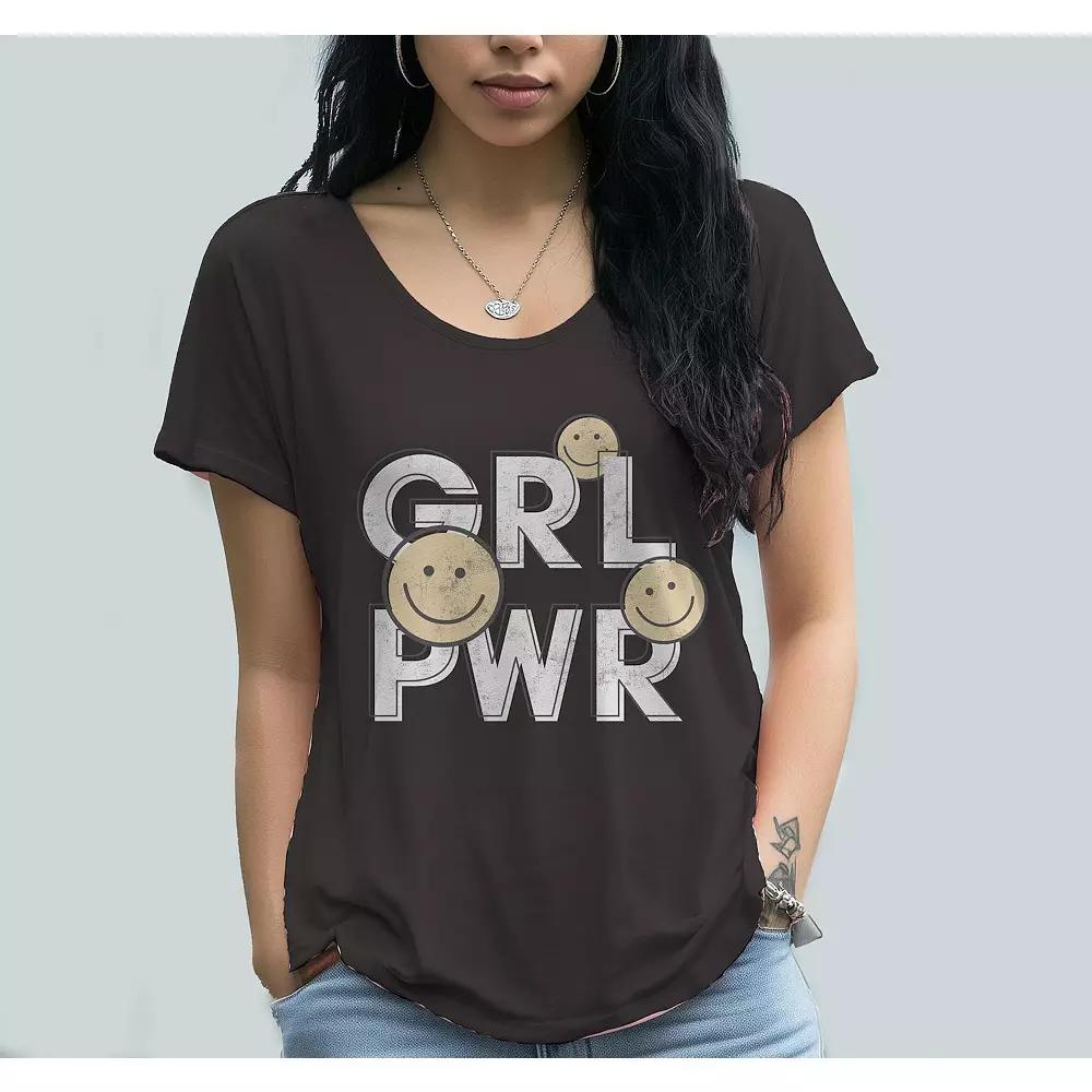Junior's Grayson Threads GRL PWR Smile Graphic Tee, Women's,  Product Image