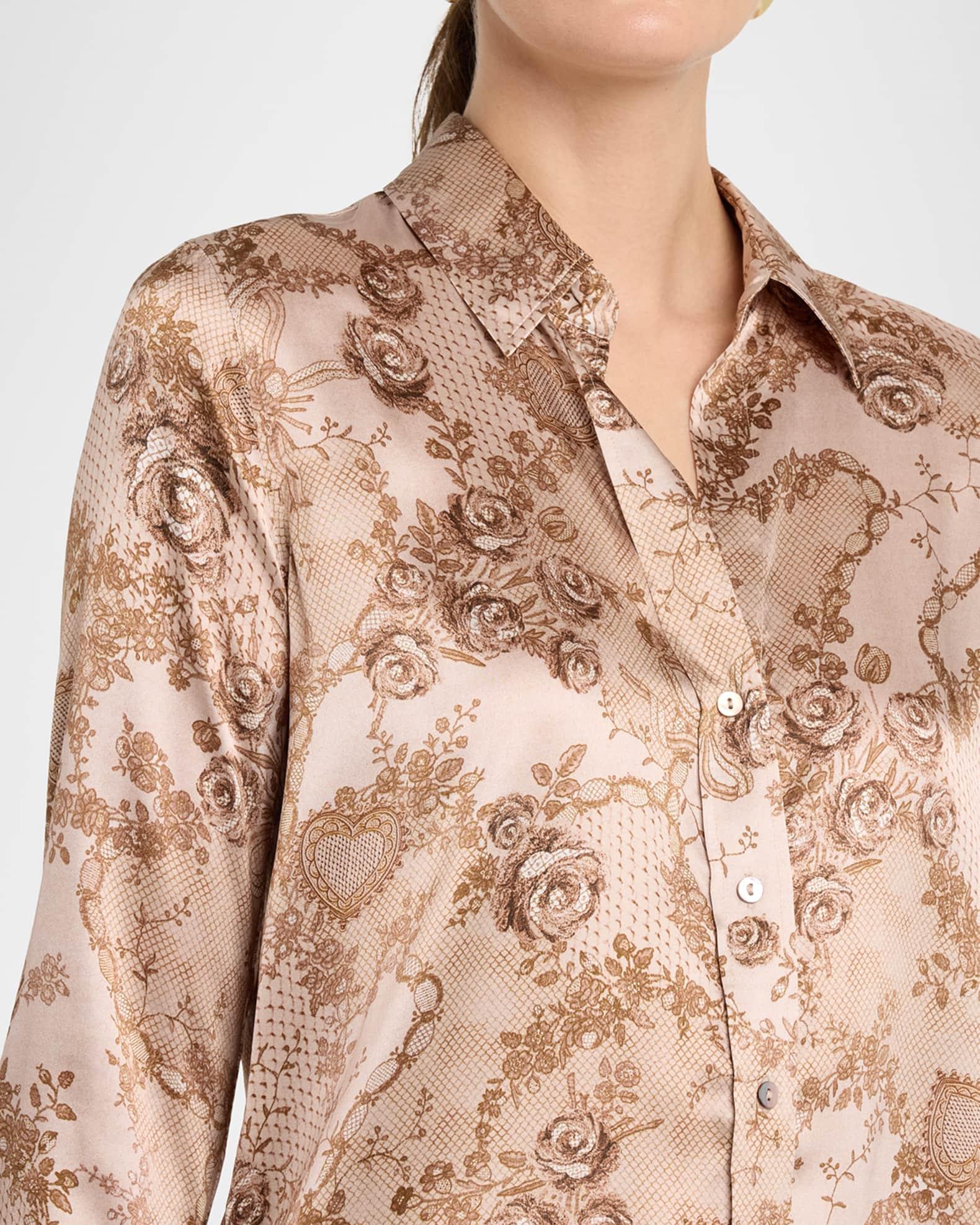 Dani Silk Button-Front Blouse Product Image