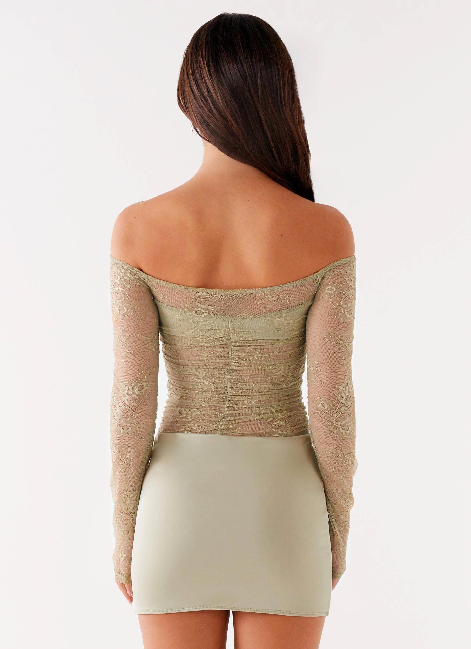 Collide Lace Mini Dress - Sage Product Image