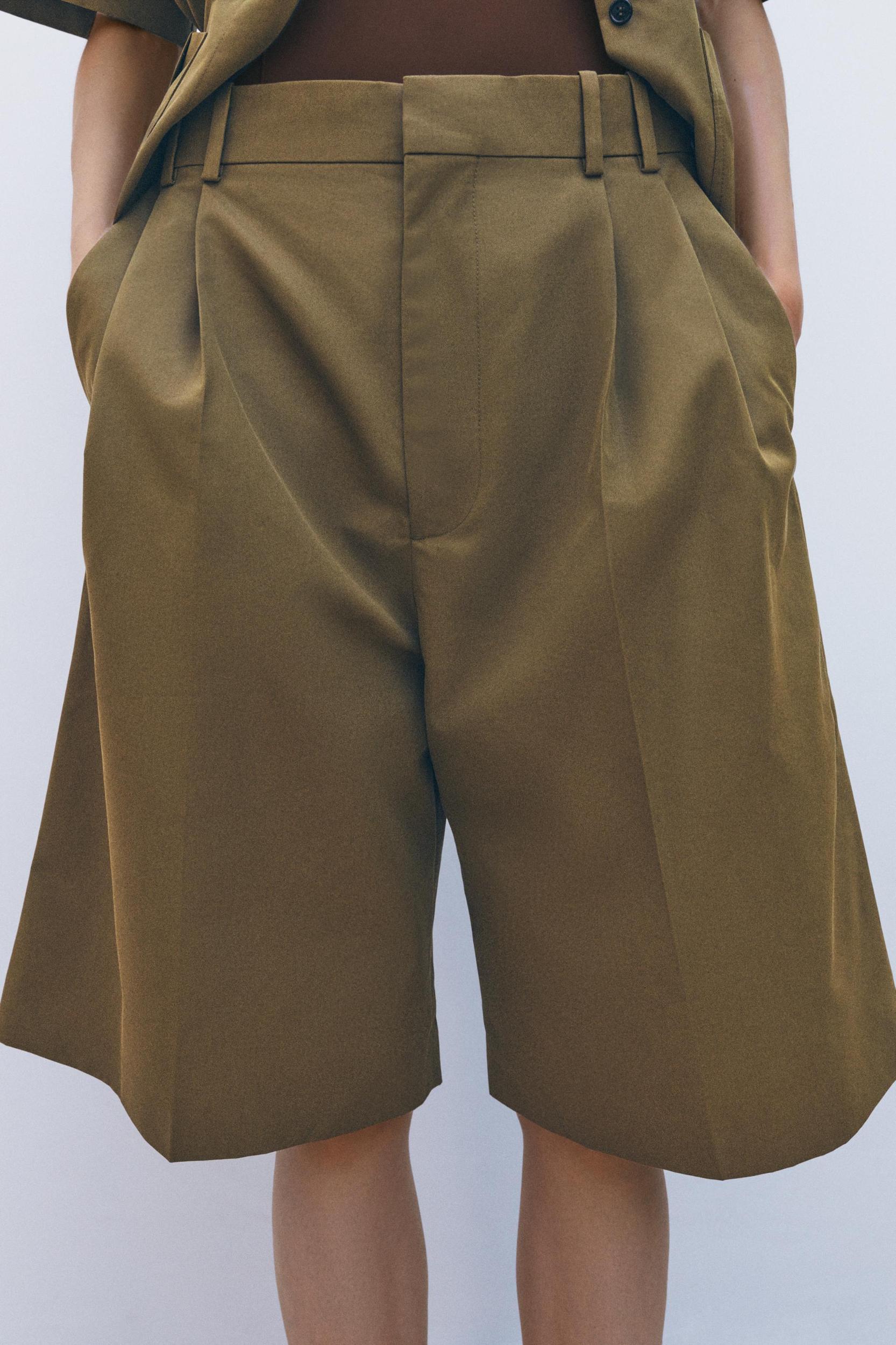 ZW COLLECTION COTTON PLEATED SHORTS Product Image