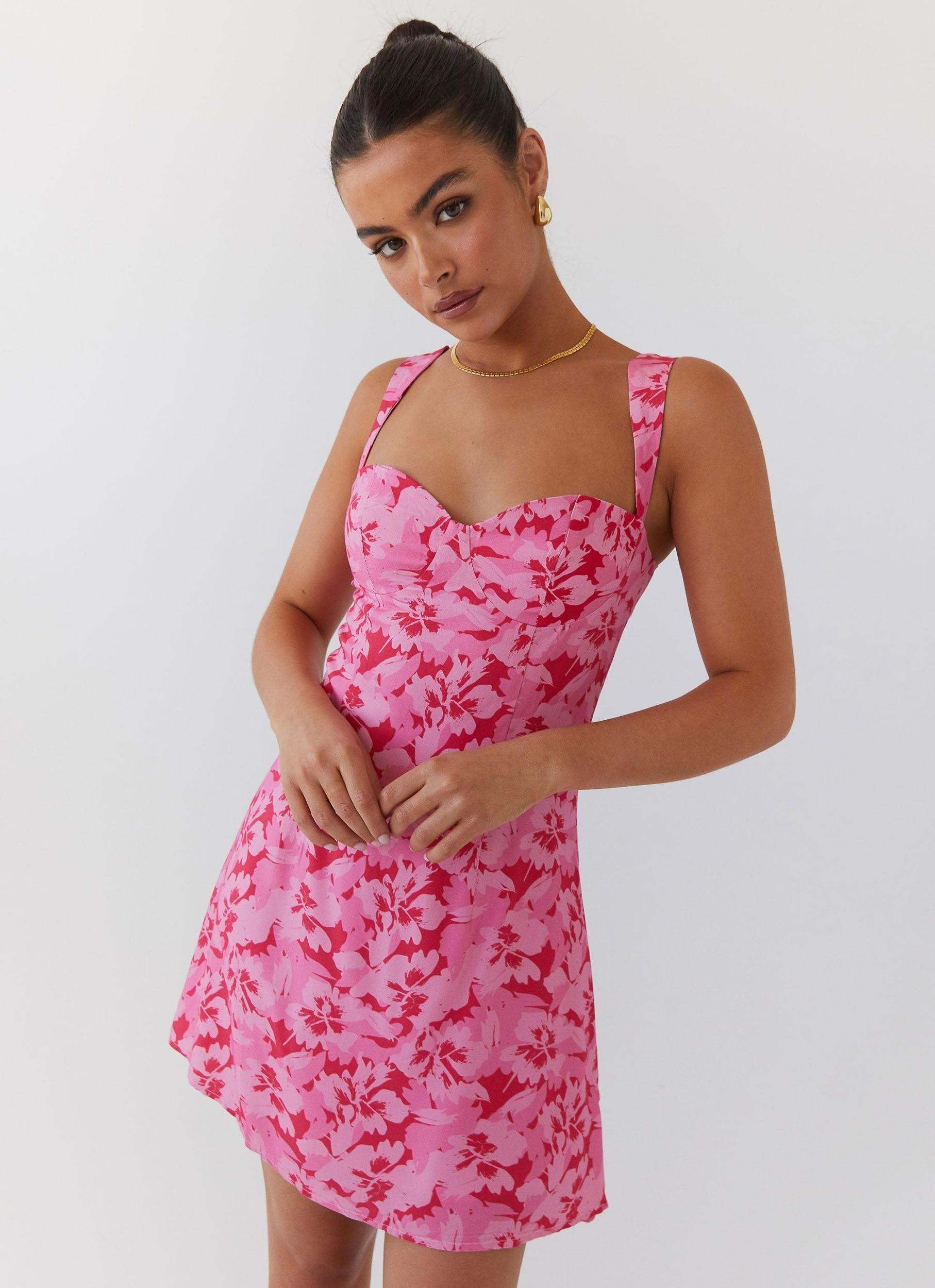 Kiah Bustier Mini Dress - Cherry Blossom Product Image