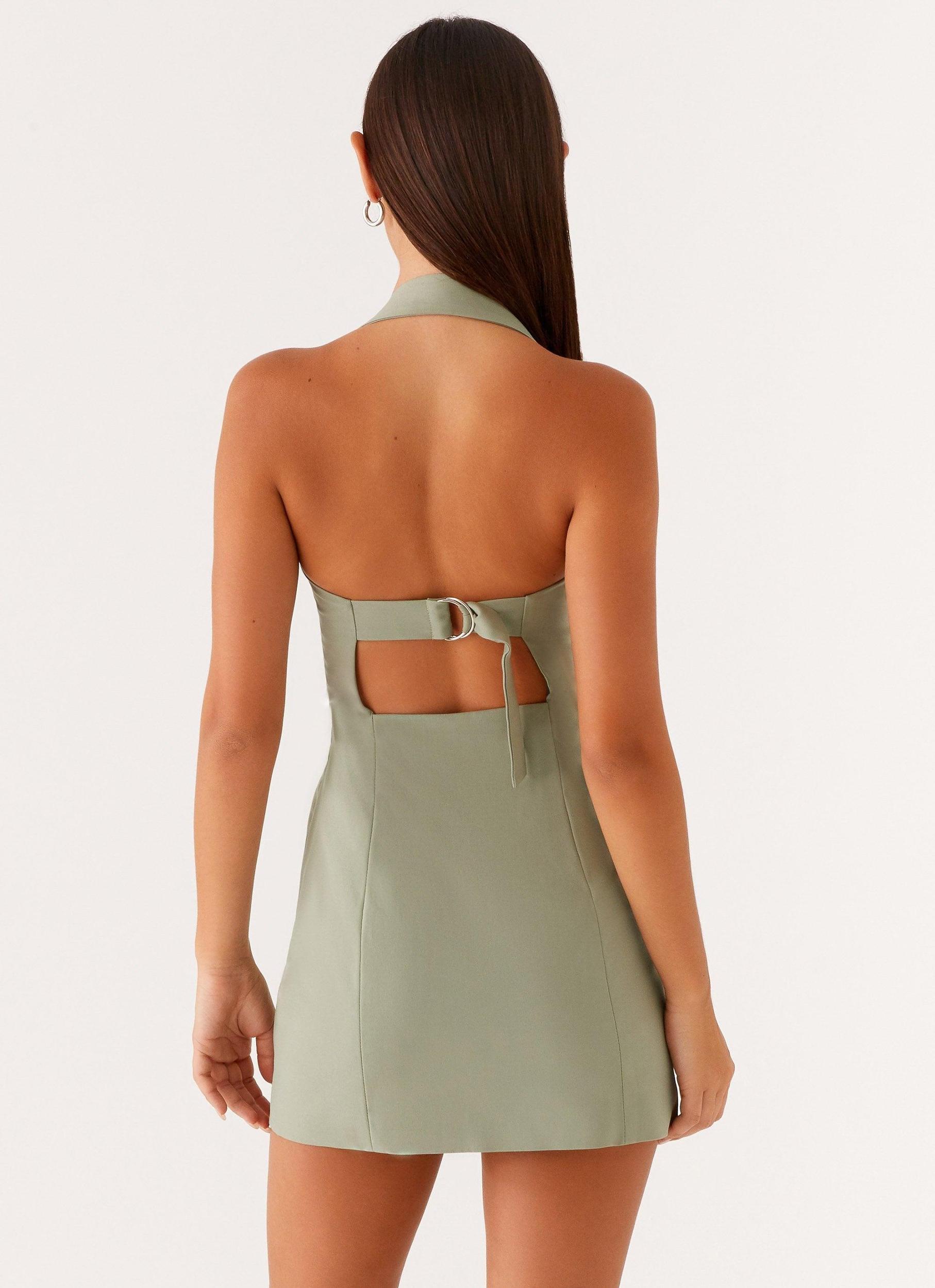 Bianca Halter Dress - Sage Product Image
