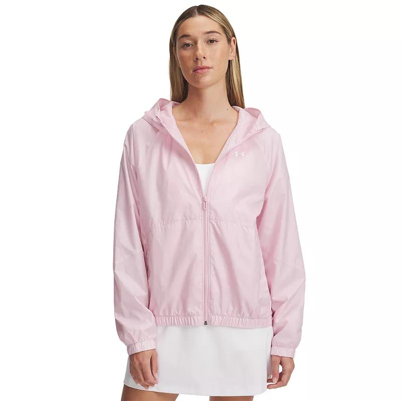 Women's Under Armour Rival Full-Zip Windbreaker Jacket, Size: Small, Prime Pink Product Image