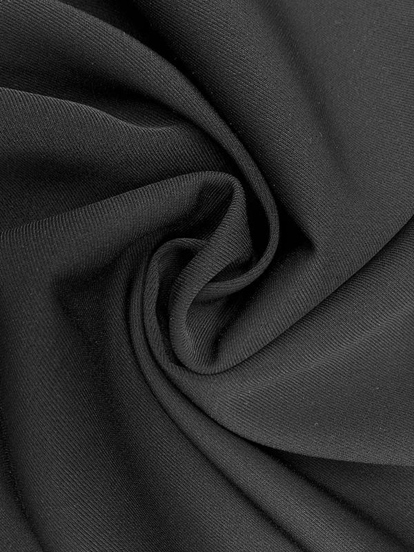 Long Sleeves Loose Hollow Solid Color Split-Joint Round-Neck Mini Dresses Product Image