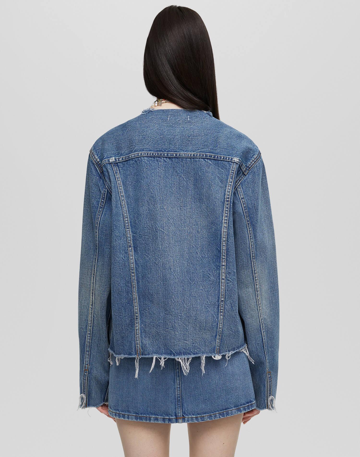 Cutoff Trucker Jacket - Mid Fade Female Product Image