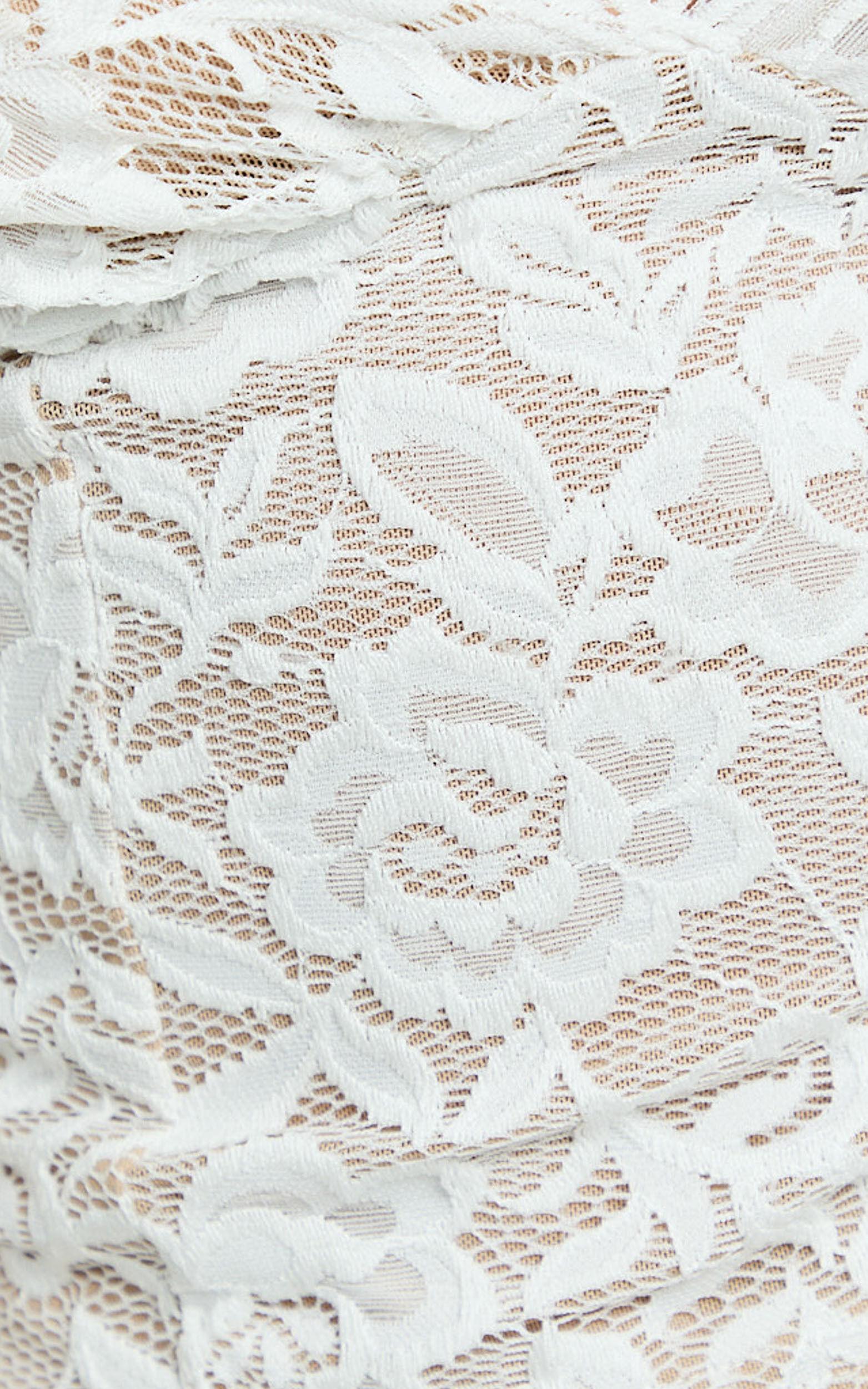 Antonia Top - V Neck Lace Detail Top in White Product Image