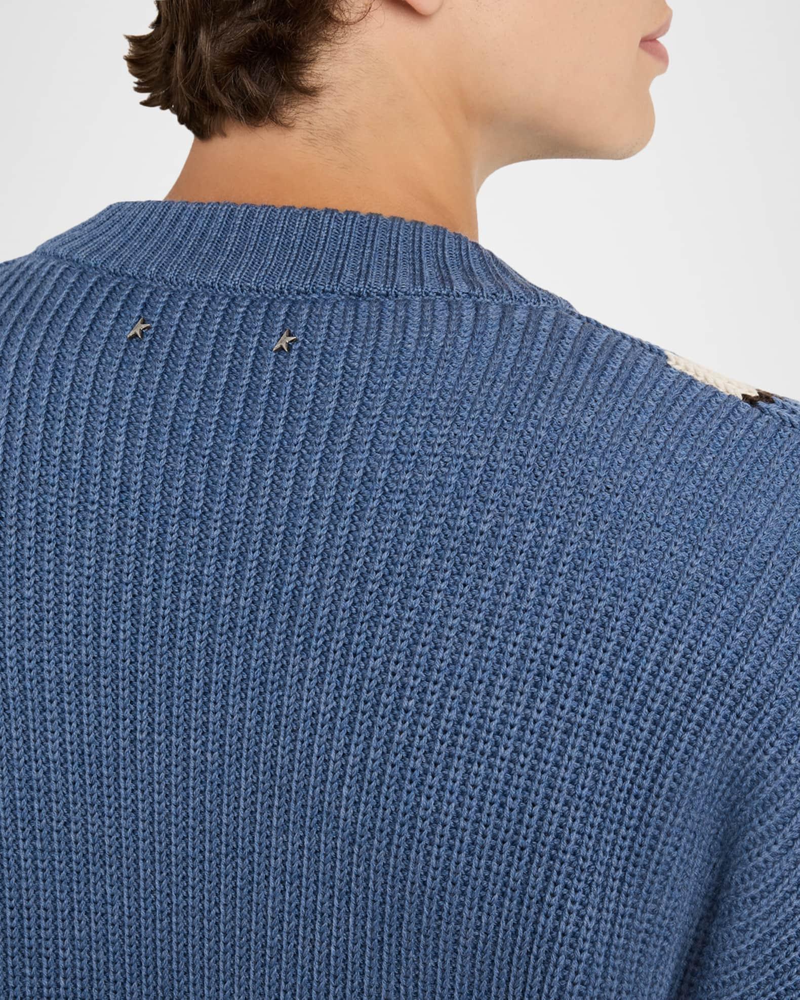 Men's Journey Wool Jacquard V-Style Crewneck Sweater Product Image