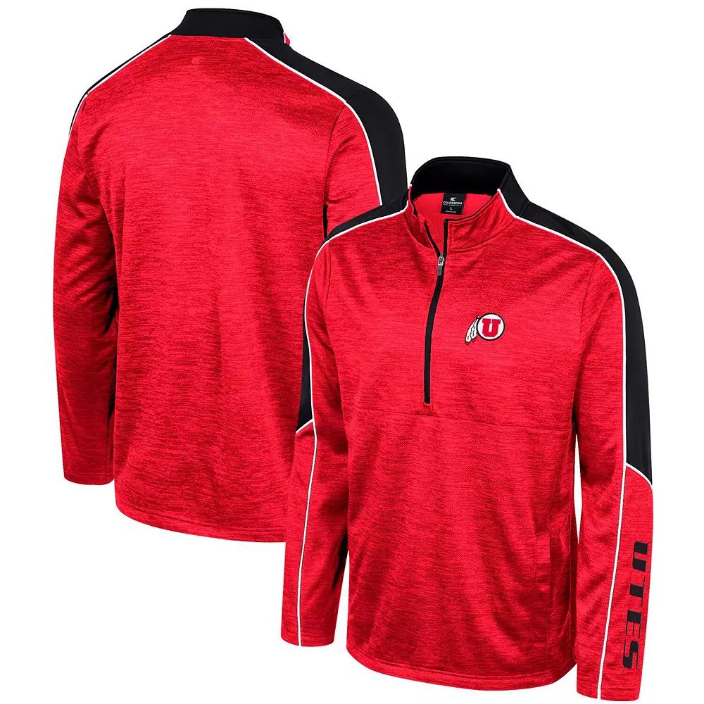 Men's Colosseum Red Utah Utes Marled Half-Zip Jacket, Size: 2XL, Ute Red Product Image
