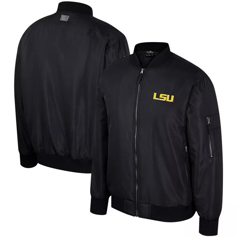 Men's Colosseum Black Arkansas Razorbacks Full-Zip Bomber Jacket,  Product Image