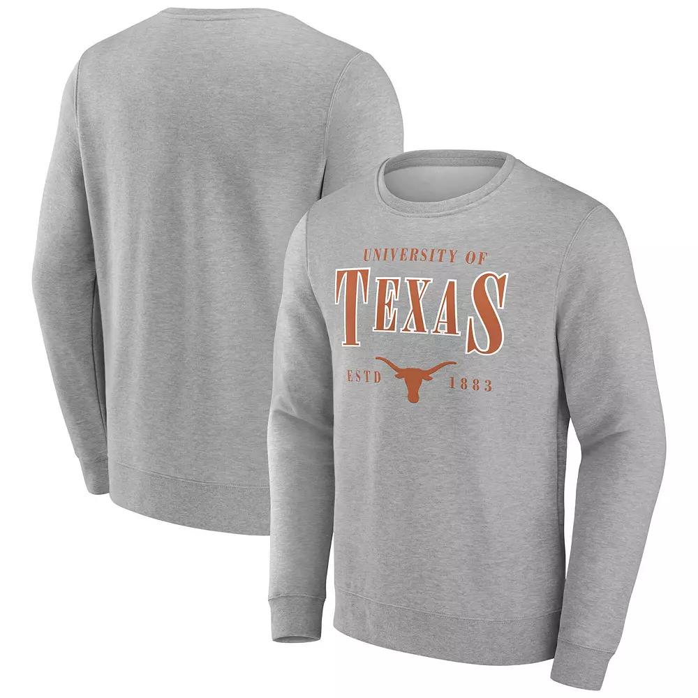 Men's Fanatics Gray Texas Longhorns True Classics Act Fast Fleece Pullover Sweatshirt, Size: Large, Grey Product Image