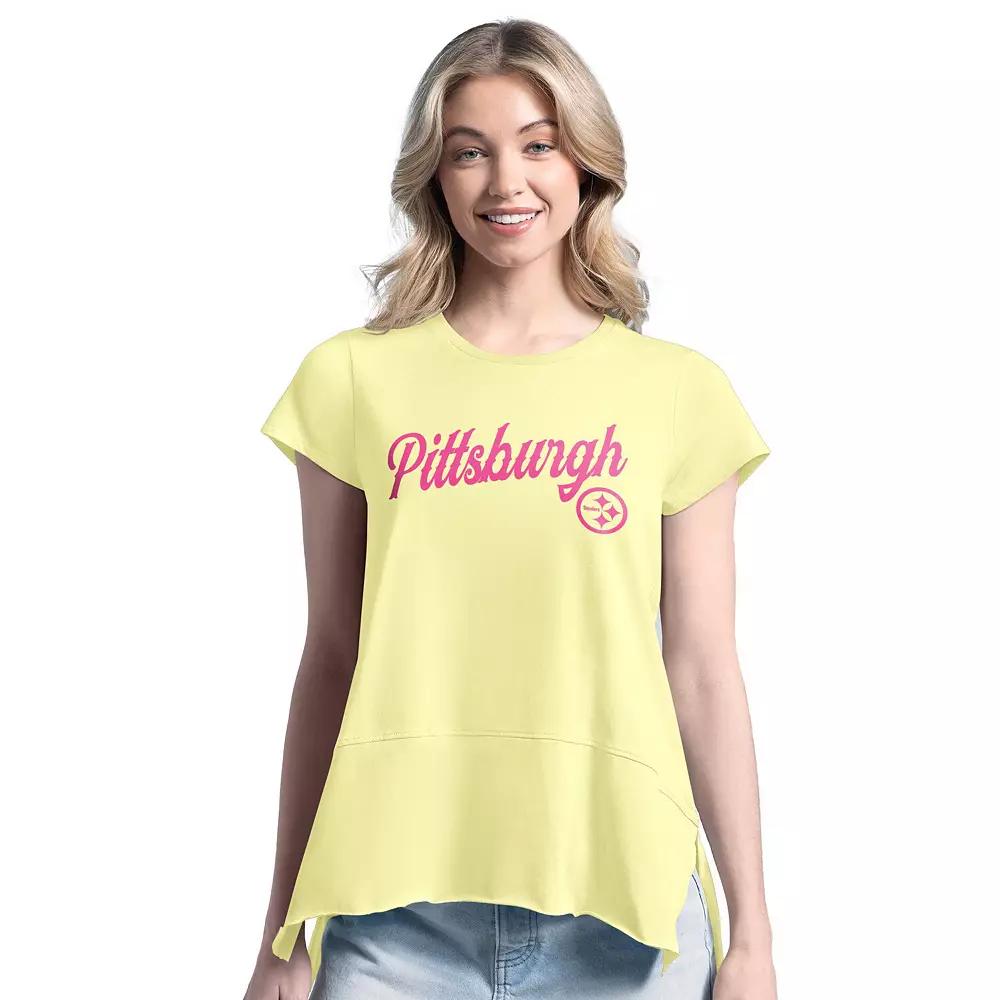 Women's Margaritaville Yellow Pittsburgh Steelers Gametime Is Paradise T-Shirt,  Product Image