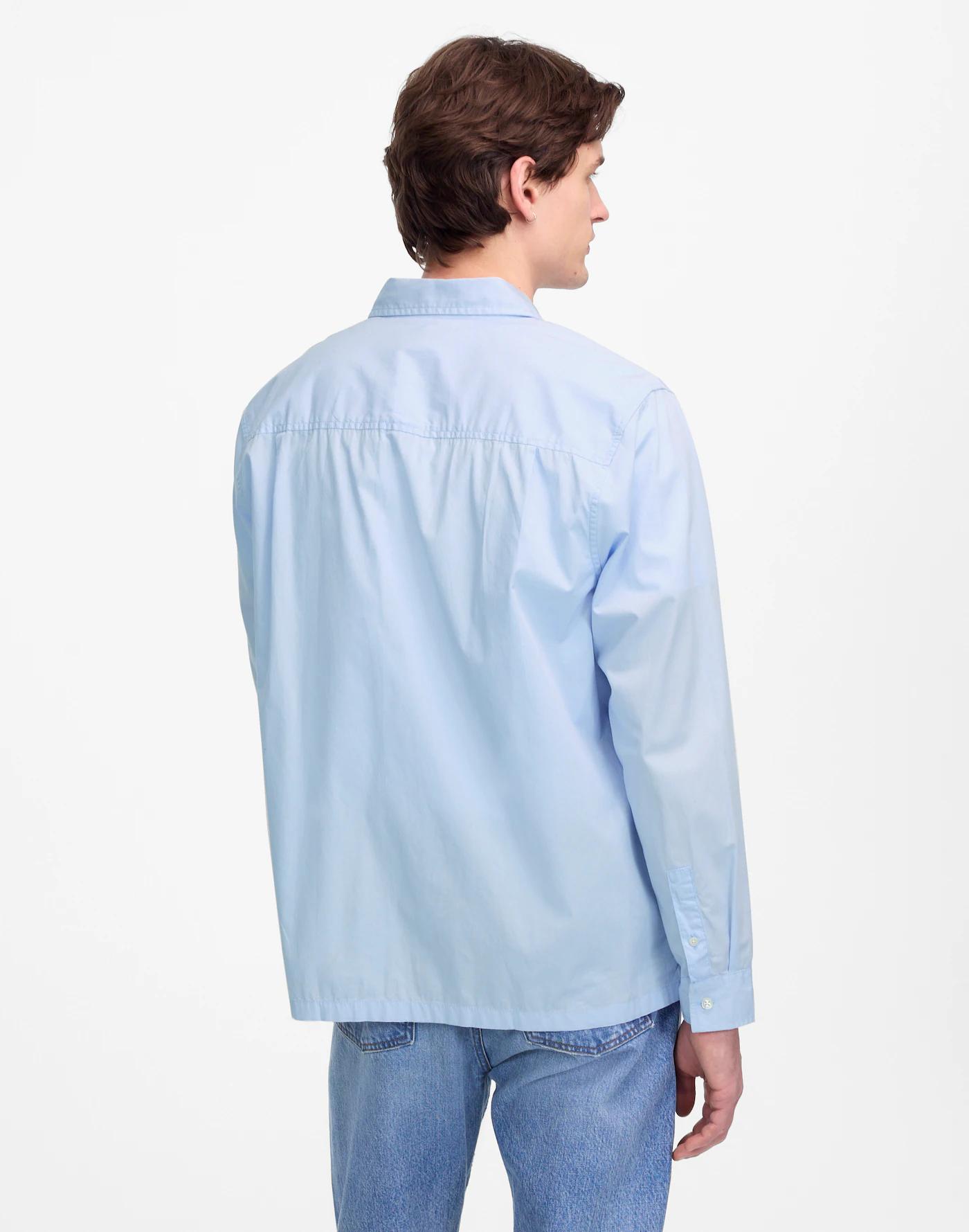 Straight-Hem Cotton Button-Up Shirt Product Image