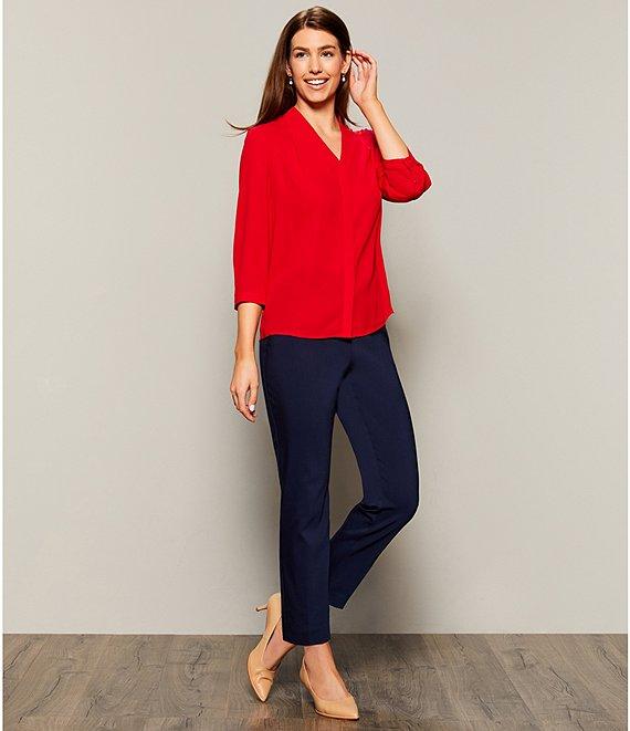 Investments Caroline Signature V-Neck 3/4 Sleeve Button Front Top Product Image