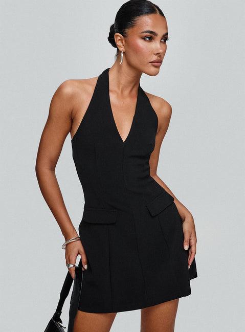 Emanuela Halter Mini Dress Black Product Image